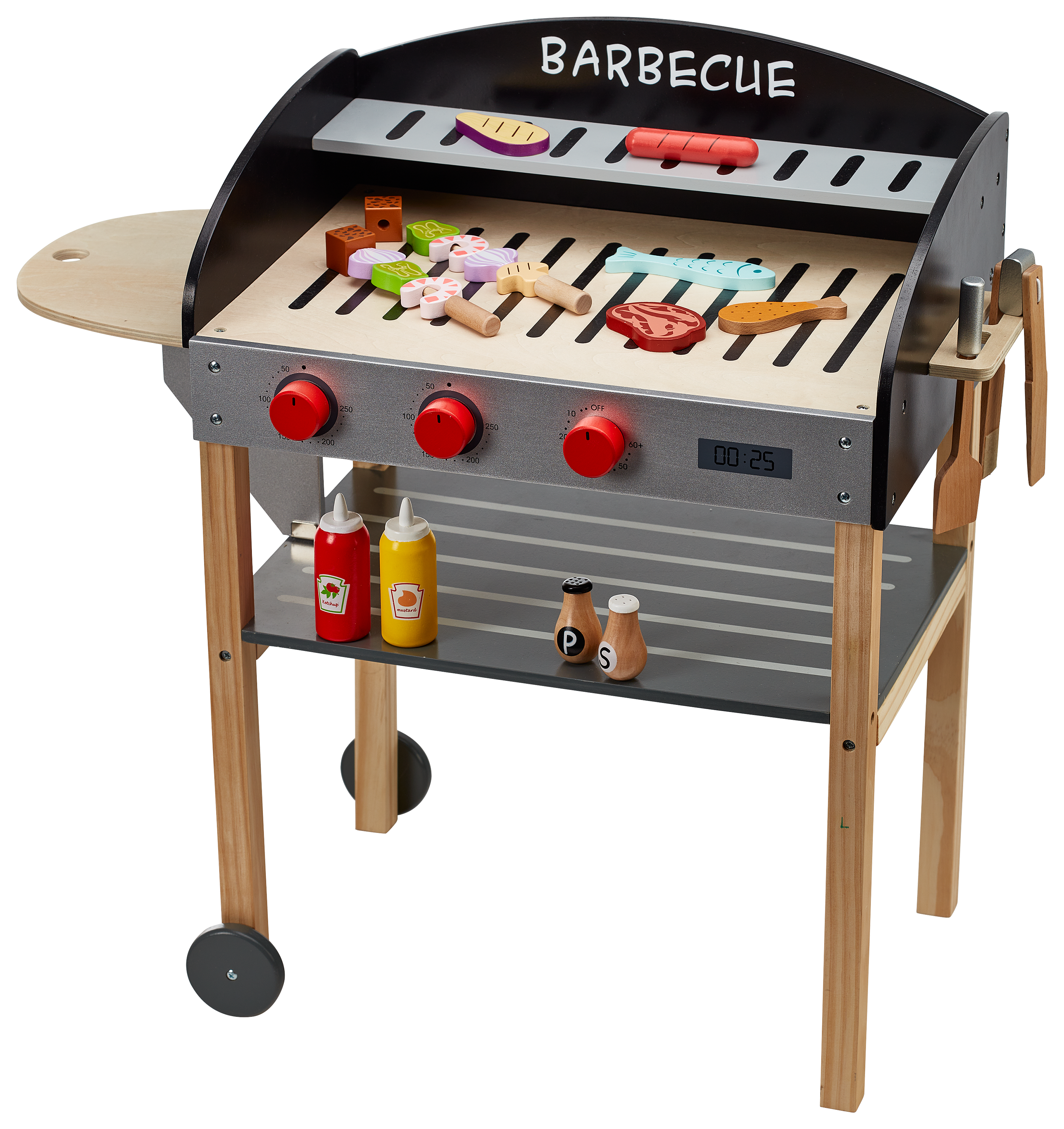 Bass Pro Shops Wooden Barbecue Grill Set for Kids