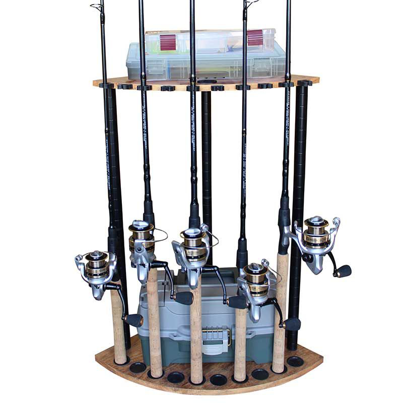 Rush Creek Creations 10-Rod Corner Rack - American Cherry