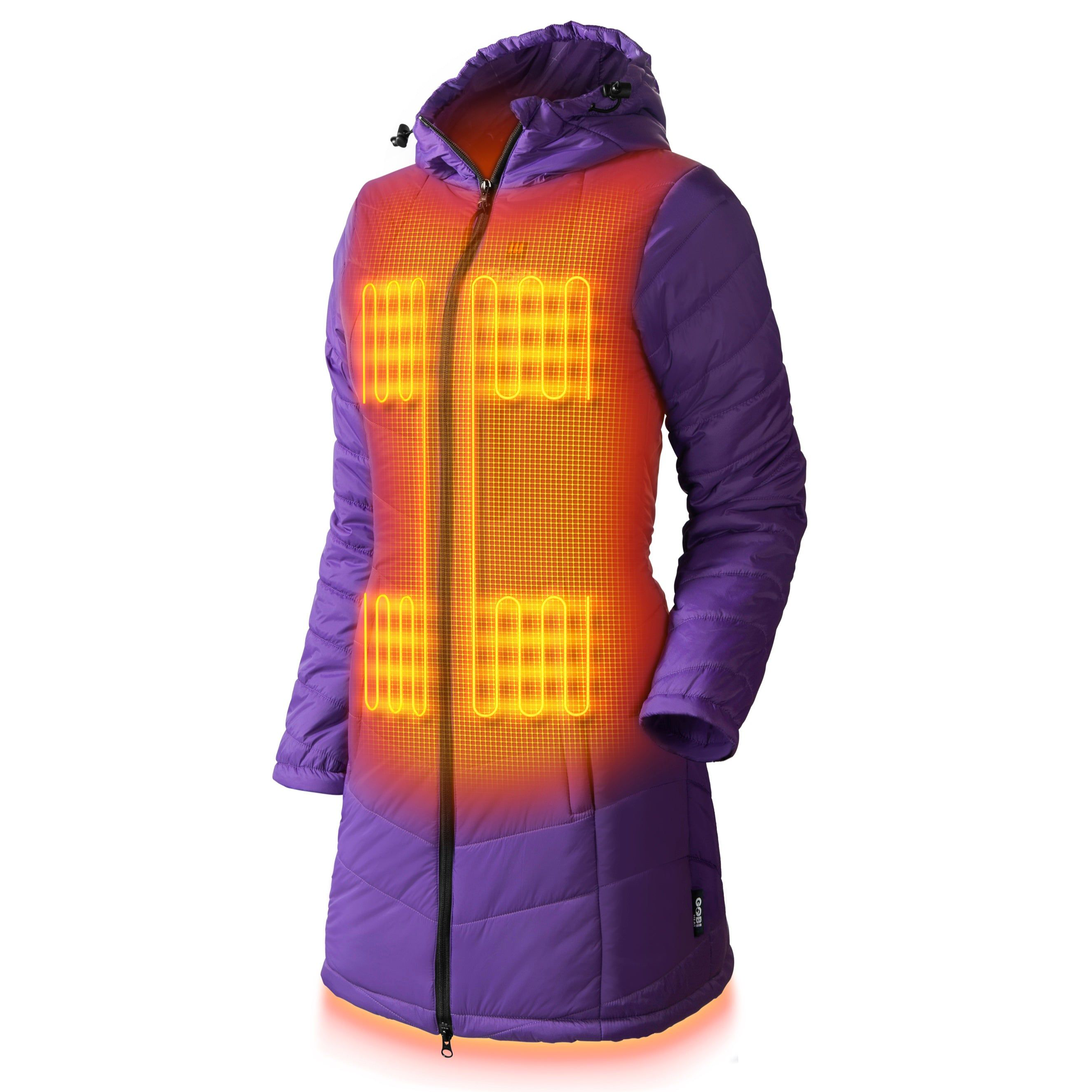 Image of Gobi Heat Victoria Heated Coat for Ladies - Plum - M