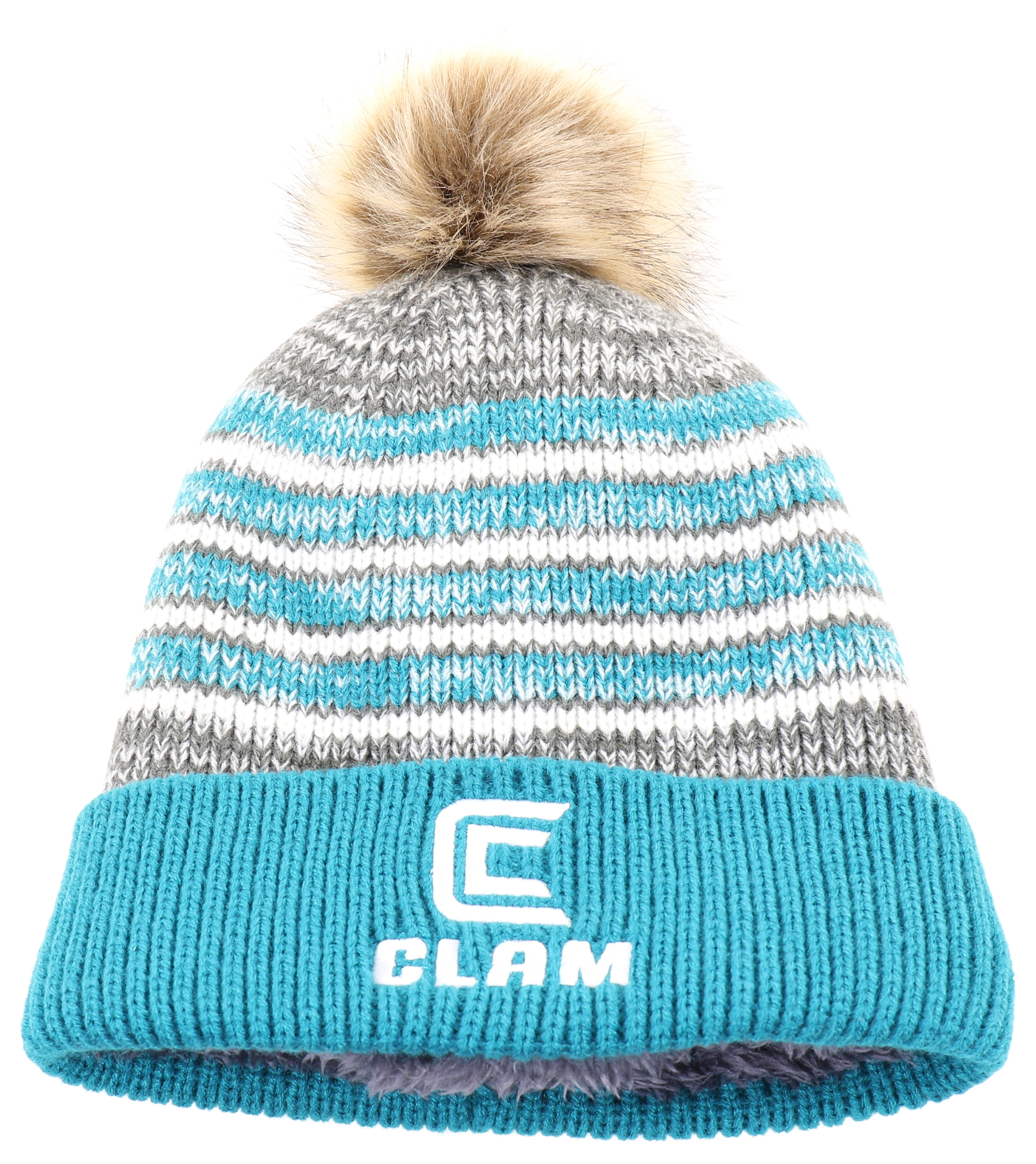 Clam Teal Pom Hat