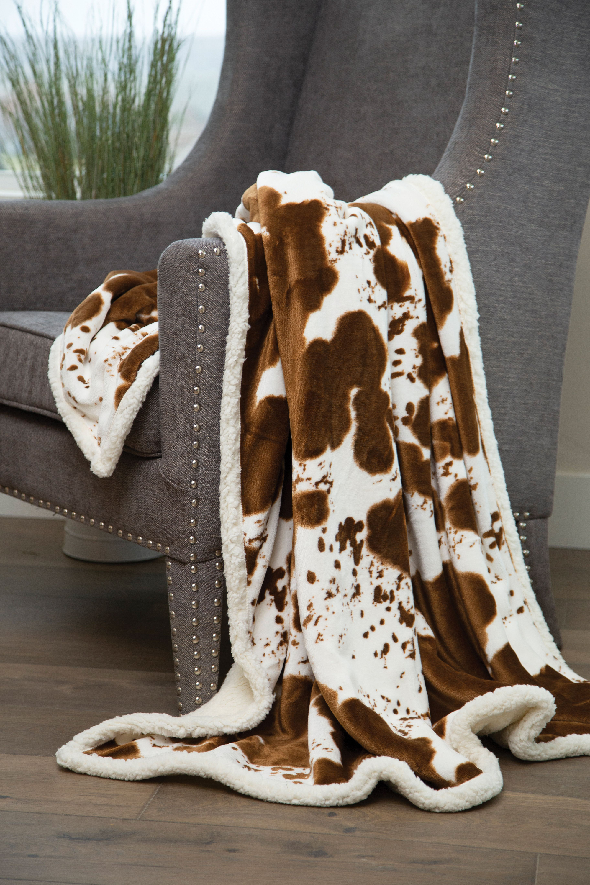 Image of Carstens, Inc. Hair on Hide Plush Throw Blanket