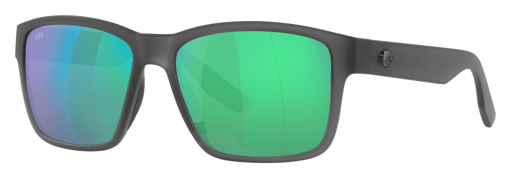 Costa Del Mar Paunch 580G Glass Polarized Sunglasses - Matte Smoke Crystal/Green Mirror - Large