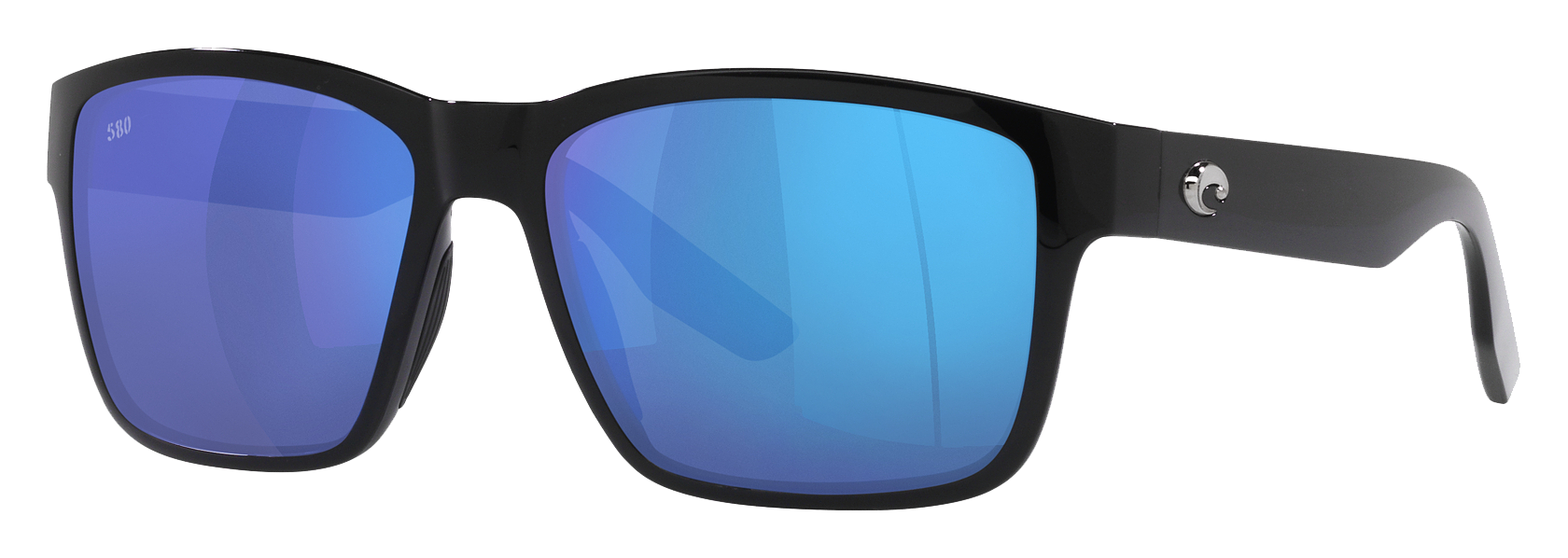 Costa Del Mar Paunch 580G Glass Polarized Sunglasses - Black/Blue Mirror - Large