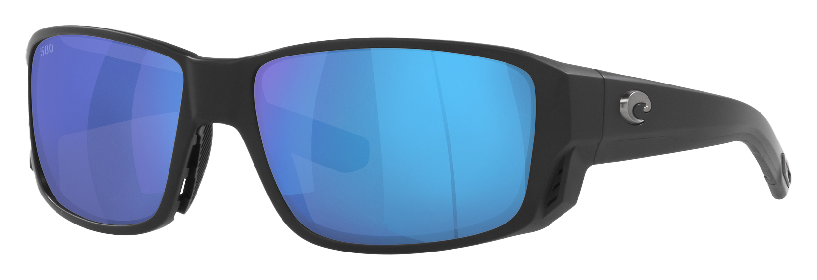 Costa Del Mar Tuna Alley PRO 580G Glass Polarized Sunglasses - Matte Black/Blue Mirror - Large