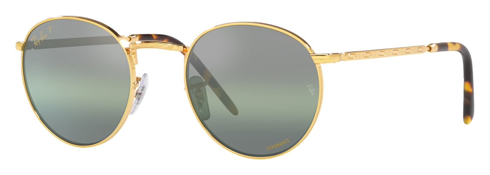 RAY-BAN New Round RB3637 Chromance Mirror Glass Polarized Sunglasses