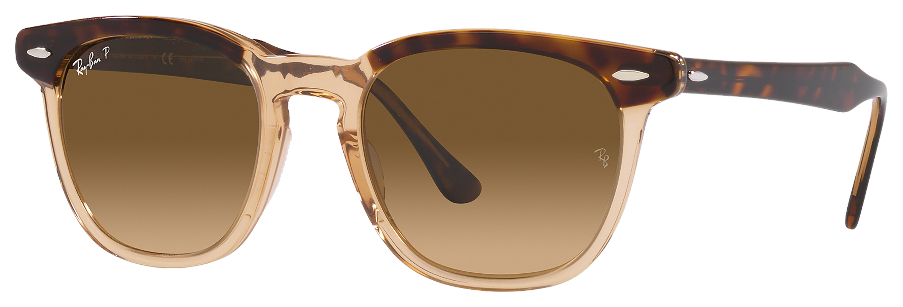 Image of Ray-Ban Hawkeye RB2298 Gradient Glass Polarized Sunglasses - Brown Gradient - Polished Havana/Transparent