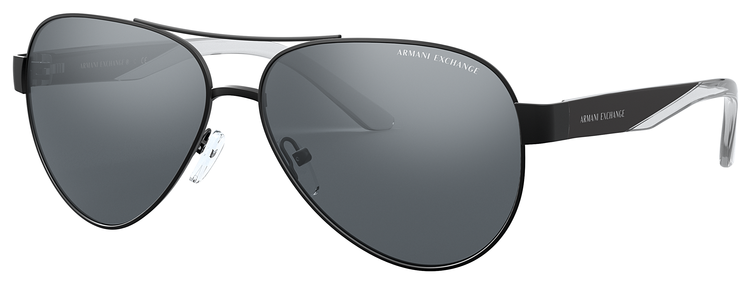 Image of Armani Exchange AX2034S Sunglasses - Matte Black/Black Mirror - Large