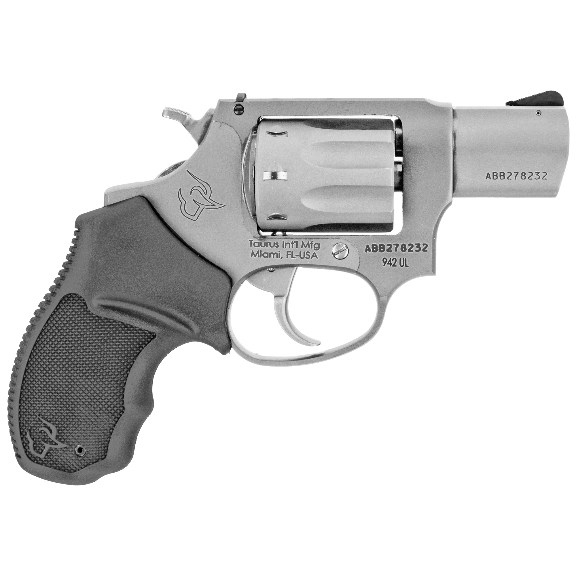 Taurus 942 UltraLite Rimfire DASA Revolver  22 Long Rifle  2  Matte Stainless  Black  8  1