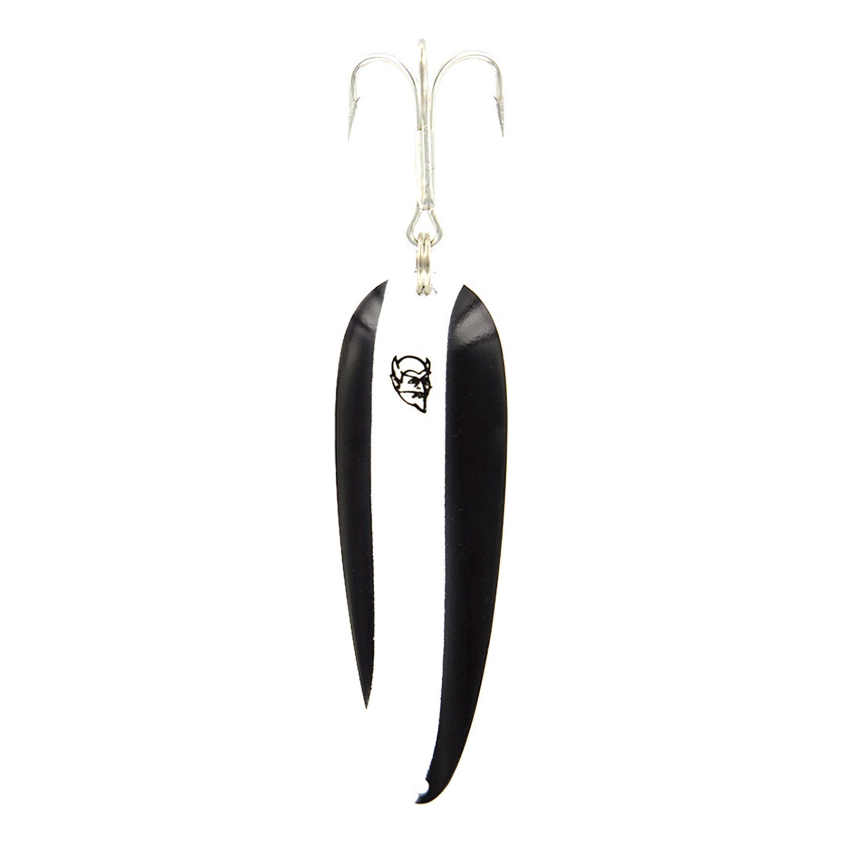 Cuillère Dardevlet Style Eppinger – Noir/blanc 1 3/4 Pouces – Leurre Oscillant Pour Tous Poissons