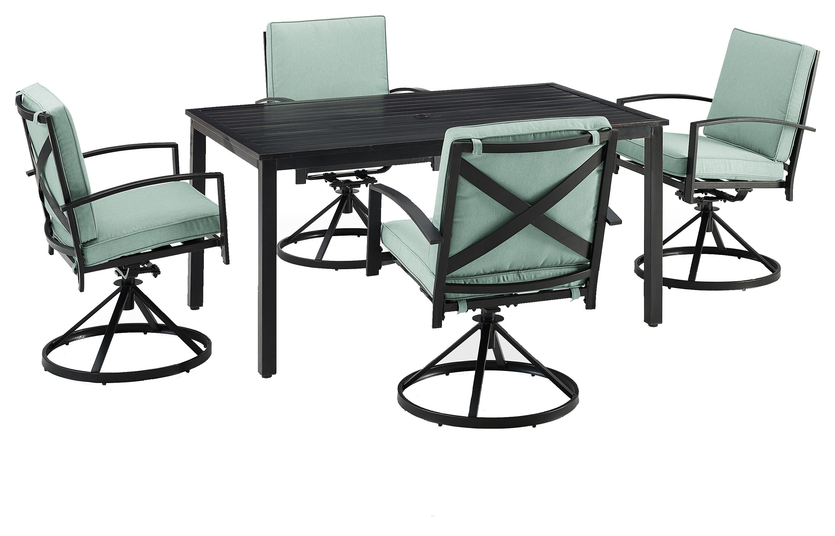 Image of Crosley Kaplan Chairs and Table 5-Piece Metal Outdoor Dining Set - Mist