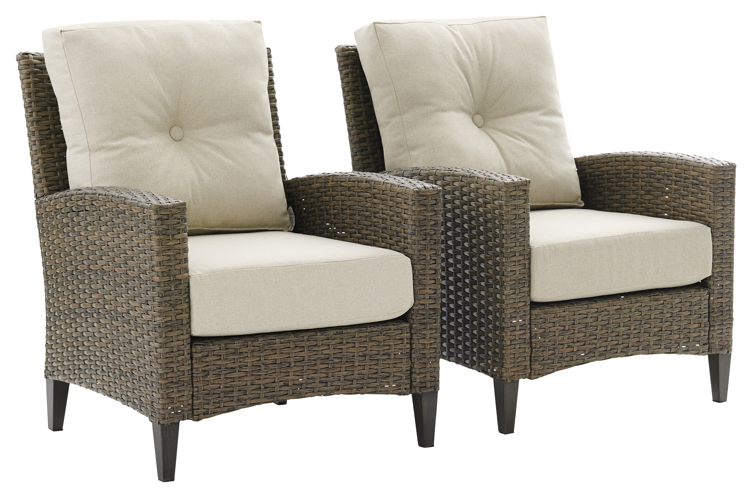 Crosley Rockport High-Back Outdoor Wicker Chair 2-Piece Set