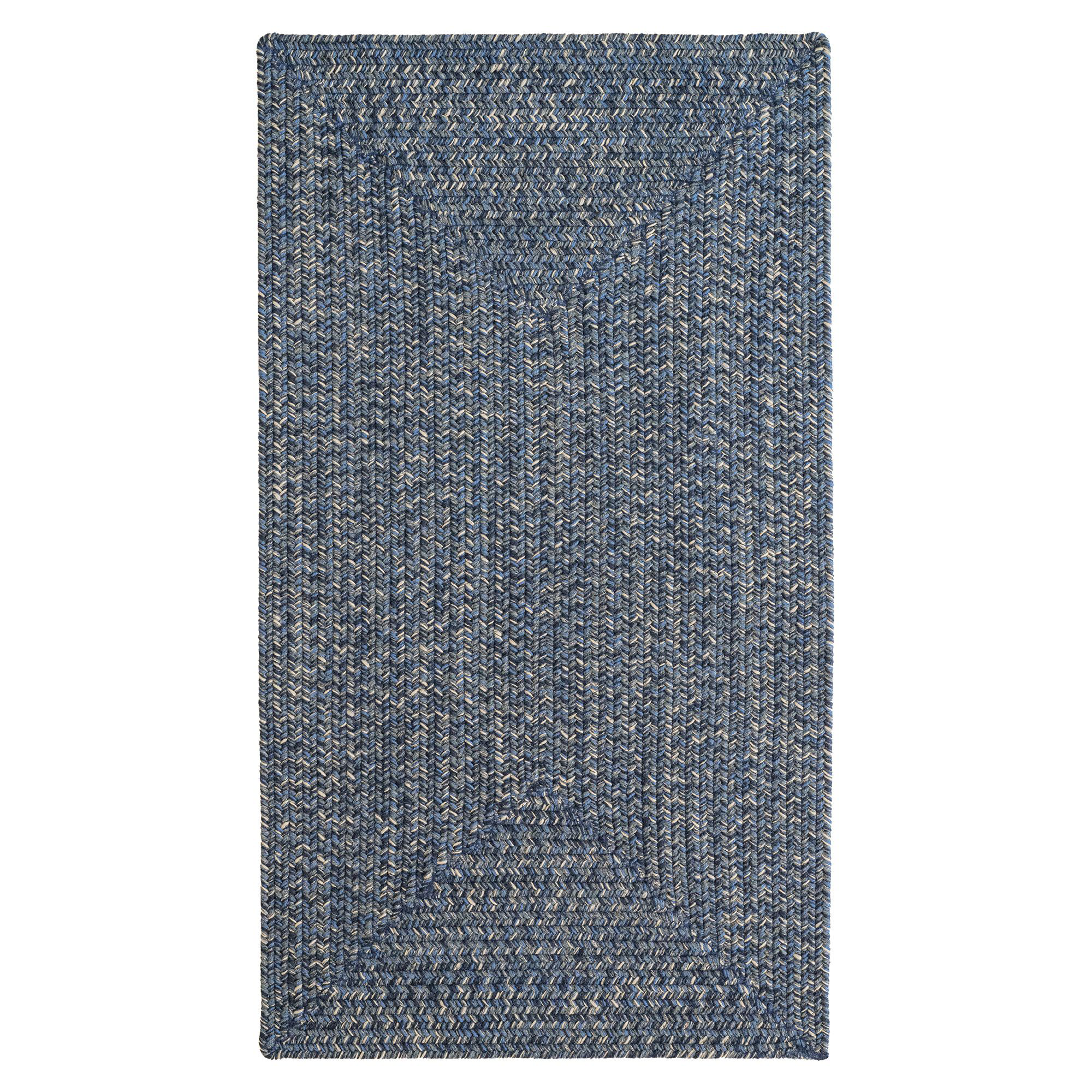 Capel Worcester Indoor/Outdoor Braided Concentric Rectangle Area Rug - Dark Blueprint - 7' x 9