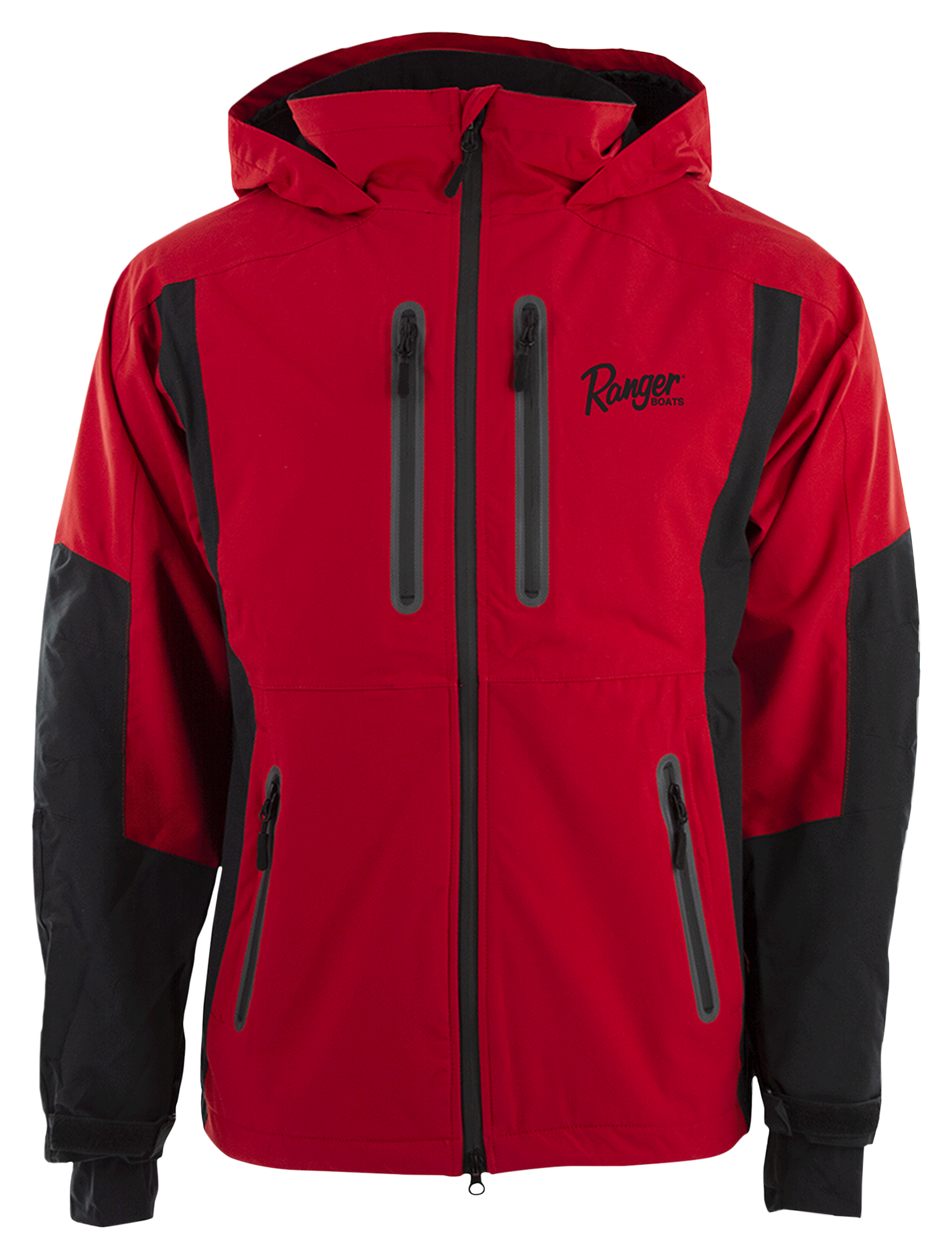 Image of Ranger Boats Logo Waterproof Longtail Parka for Men - Red/Black - 2XL