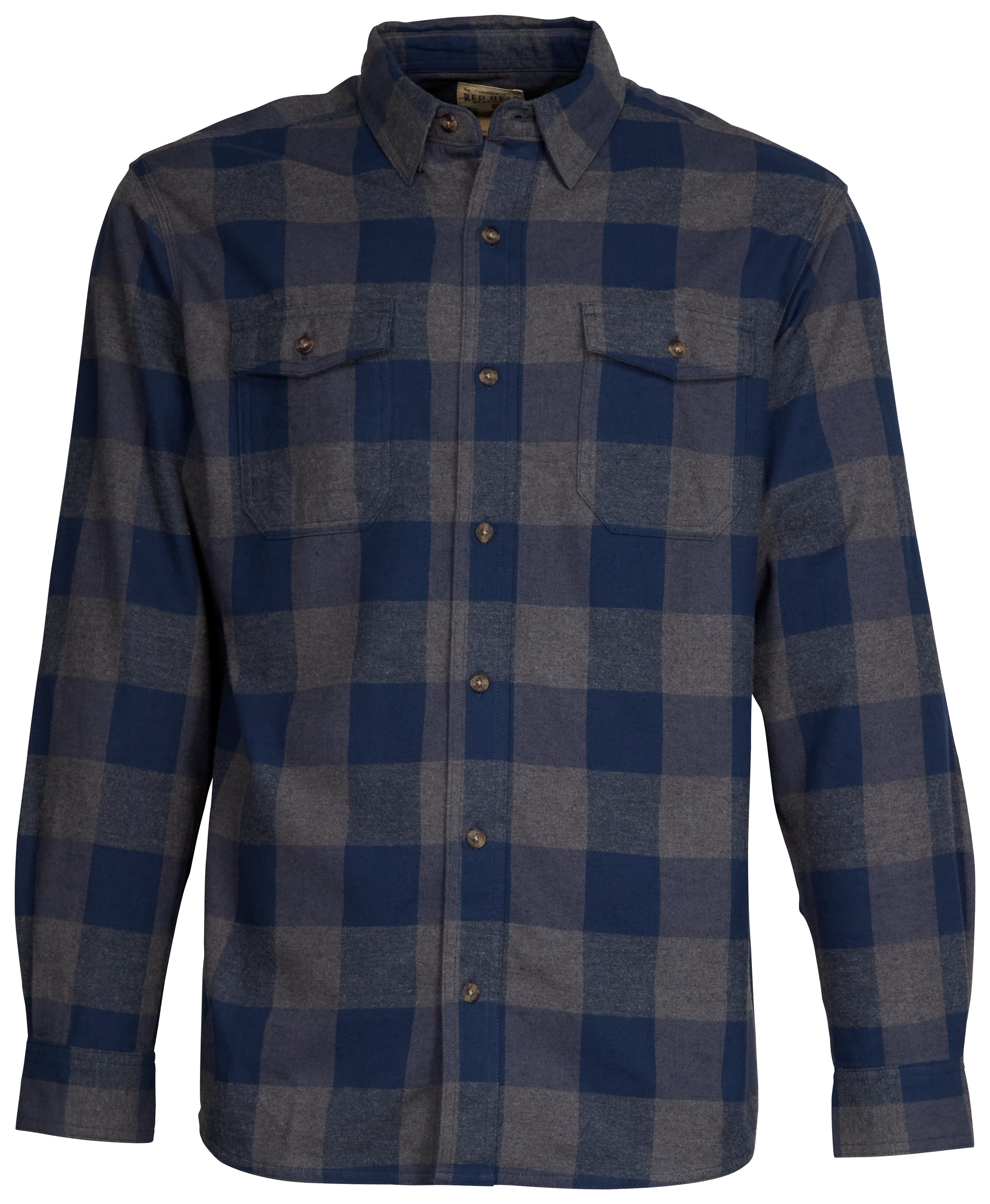 RedHead Buffalo Creek Flannel Long-Sleeve Shirt for Men - Navy/Gray - S