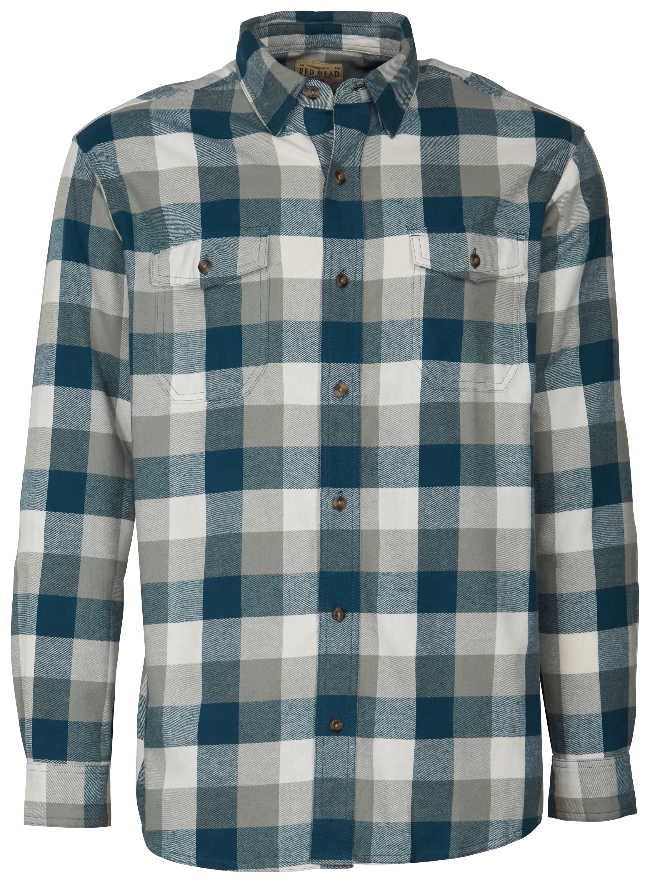 RedHead Buffalo Creek Flannel Long-Sleeve Shirt for Men - Navy/White - M