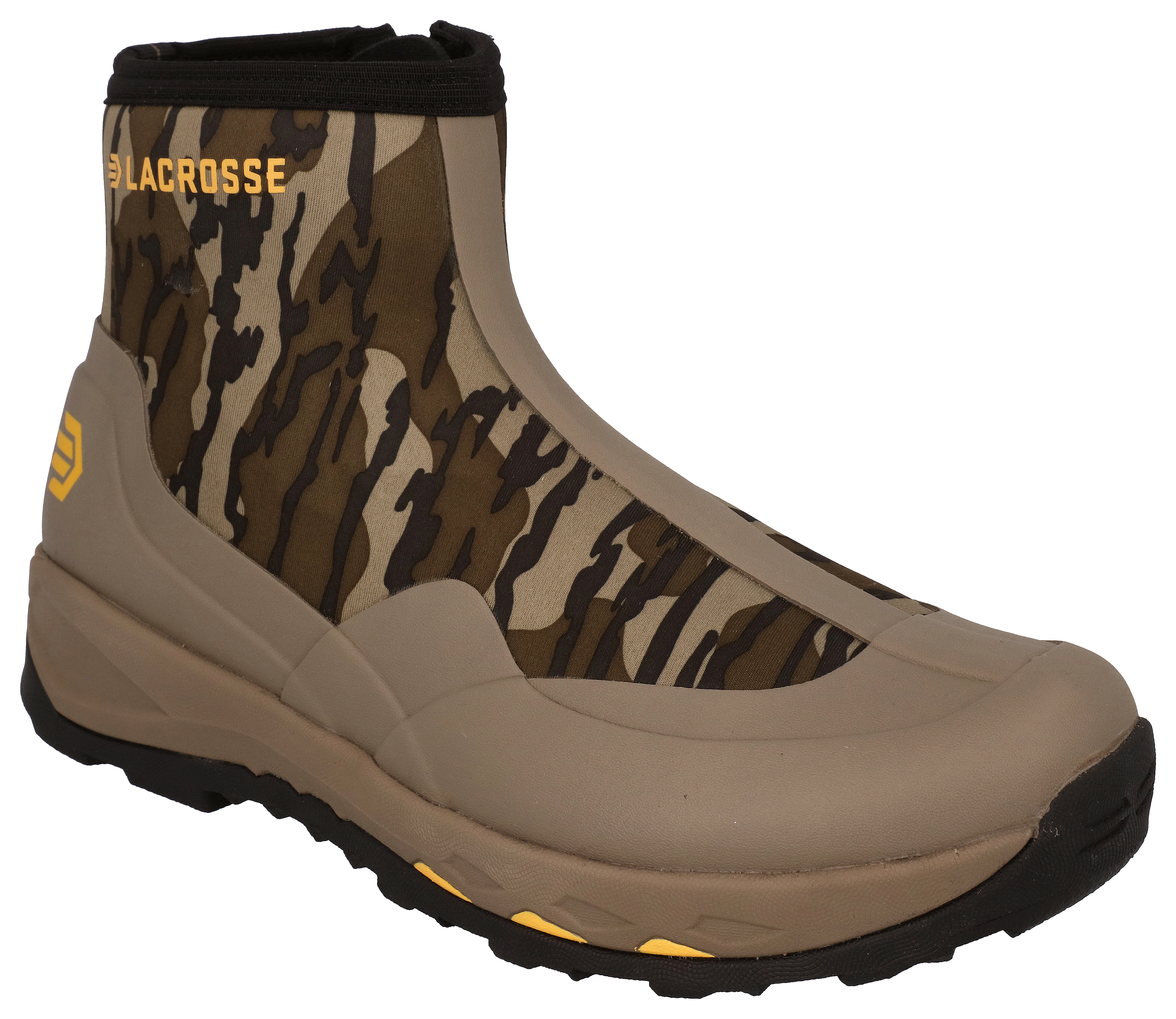 Image of LaCrosse Alpha Terra Side Zip Rubber Boots for Men - Mossy Oak Original Bottomland - 10M