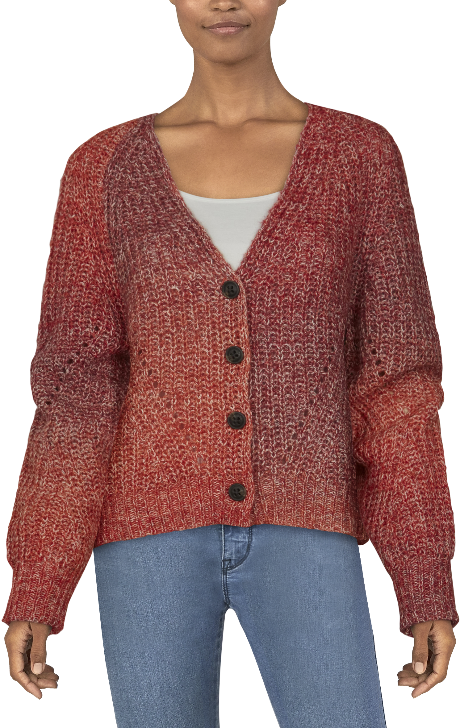 NATURAL REFLECTIONS Space Dye Long-Sleeve Cardigan for Ladies