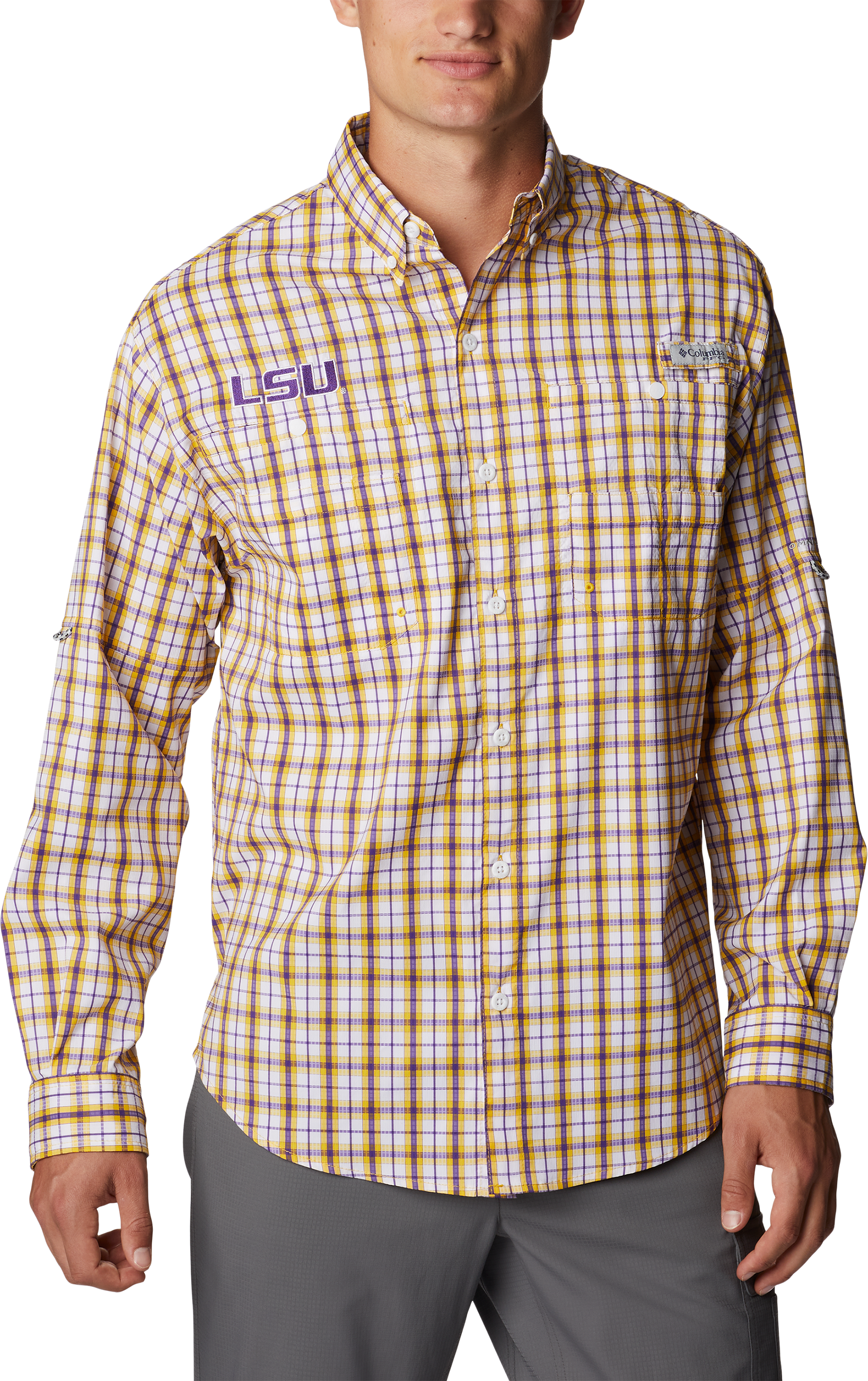 Columbia Collegiate Super Tamiami Long-Sleeve Shirt for Men - Louisiana Sta