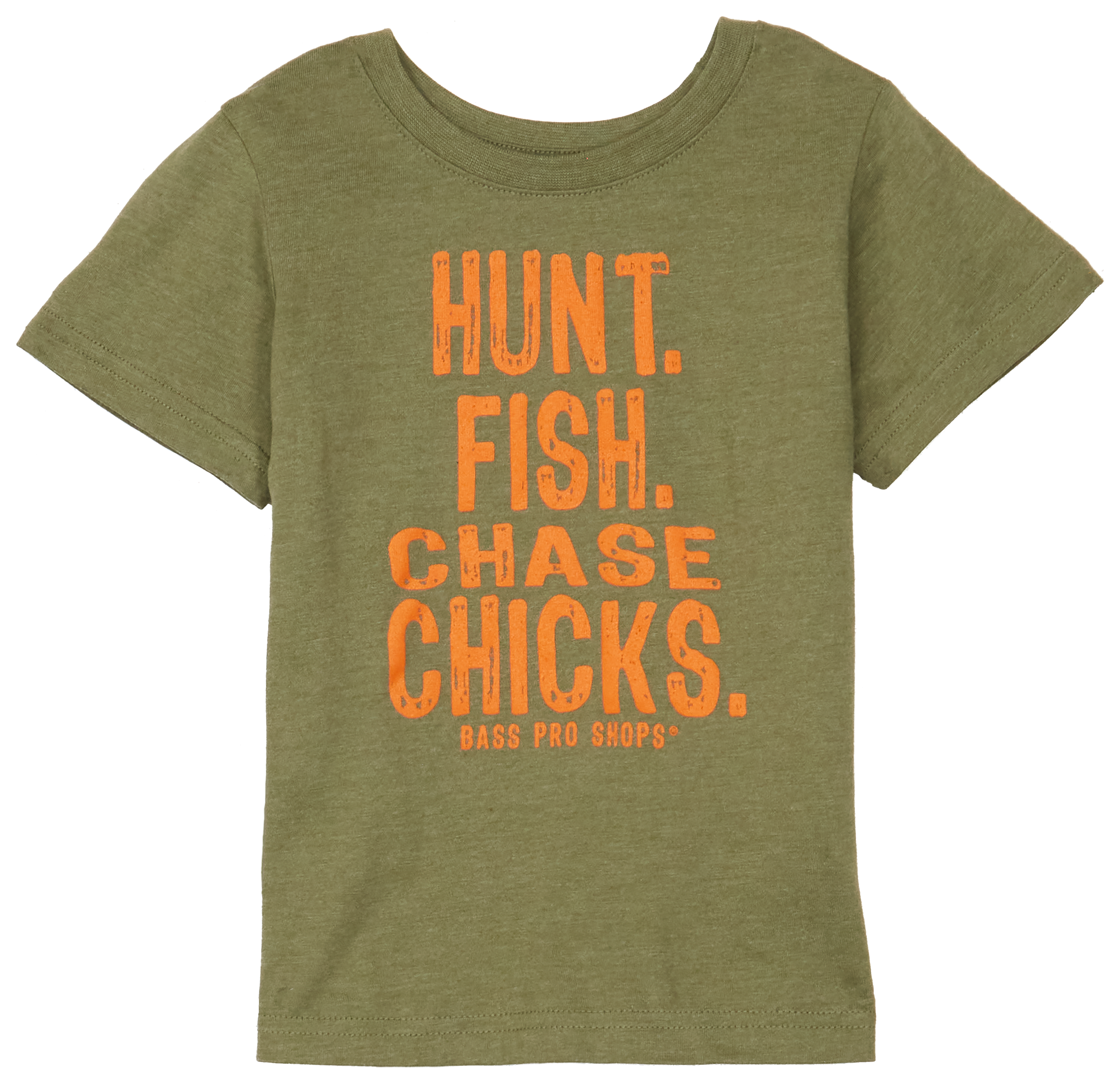 Bass Pro Shops Hunt Fish Chase Chicks Short-Sleeve T-Shirt for Toddlers - Olive - 4T