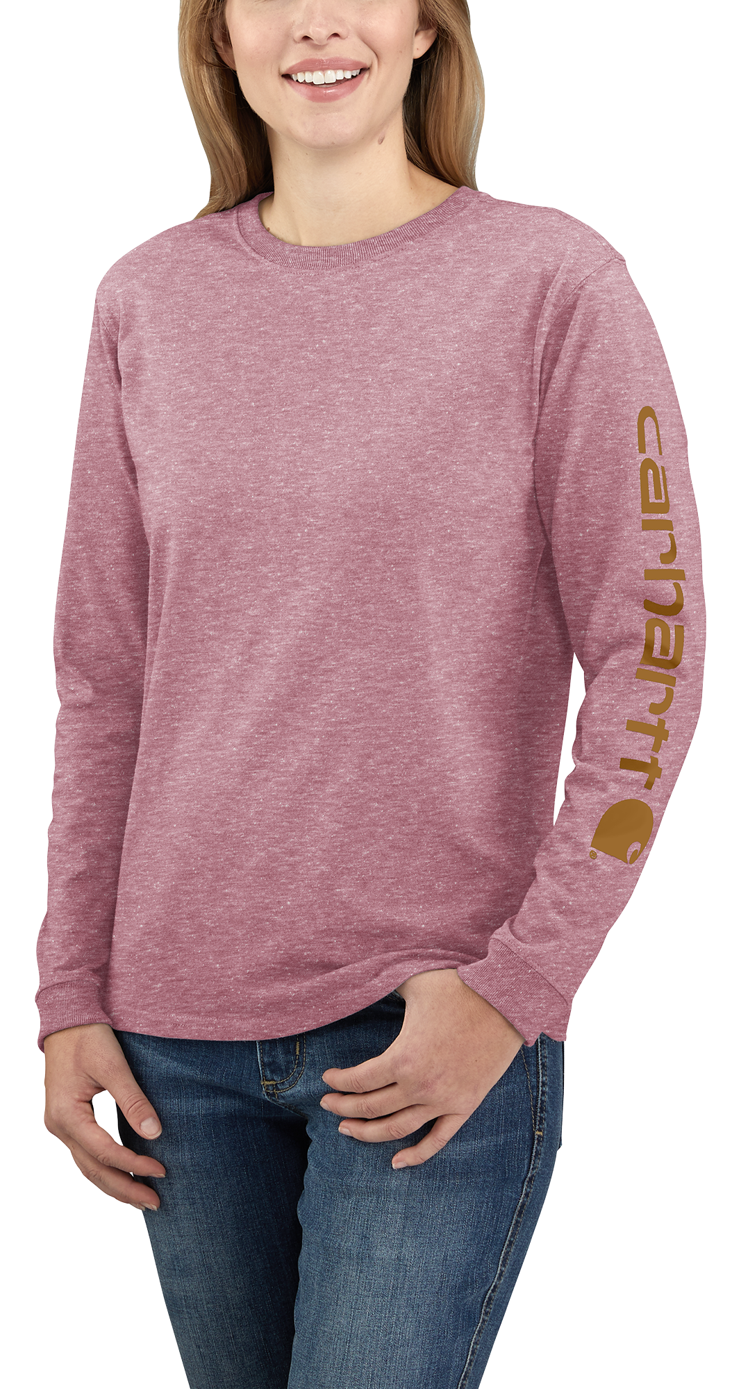 Carhartt Workwear Sleeve Logo Long-Sleeve T-Shirt for Ladies - Foxglove Sno