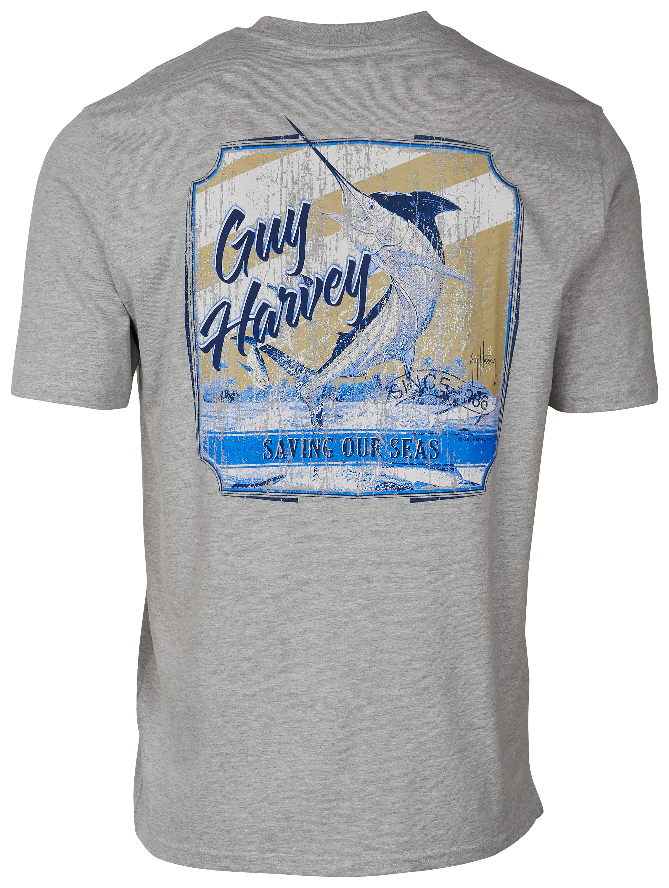 Guy Harvey Saving Our Seas Short-Sleeve T-Shirt for Men - Sport Grey Heathe