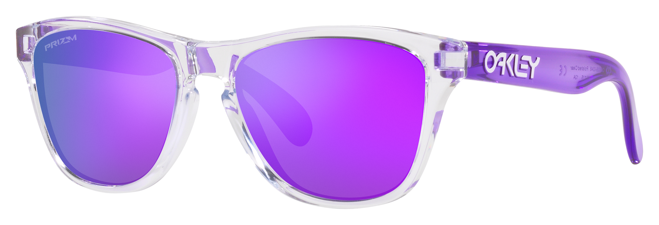 Image of Oakley Jr. Frogskins OJ9009 Prizm Grey Sunglasses for Kids - Clear/Prizm Violet - Small