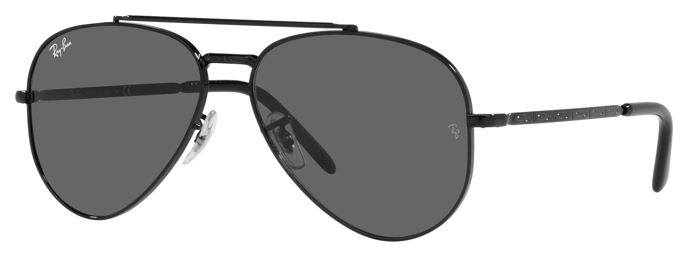 Image of Ray-Ban New Aviator RB3625 Glass Sunglasses - Polished Black/Gray Classic - X-Large