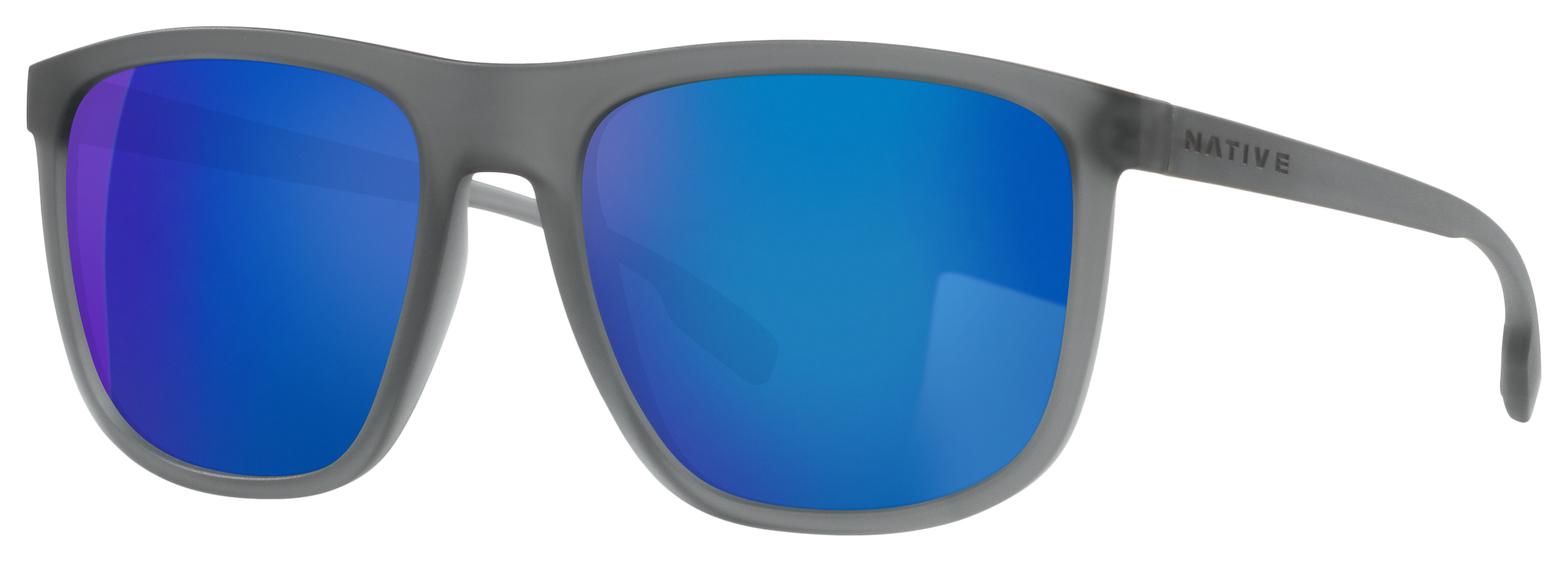 Image of Native Eyewear Mesa XD9036 Polarized Sunglasses - Matte Smoke Crystal/Blue Reflex Mirror - X-Large