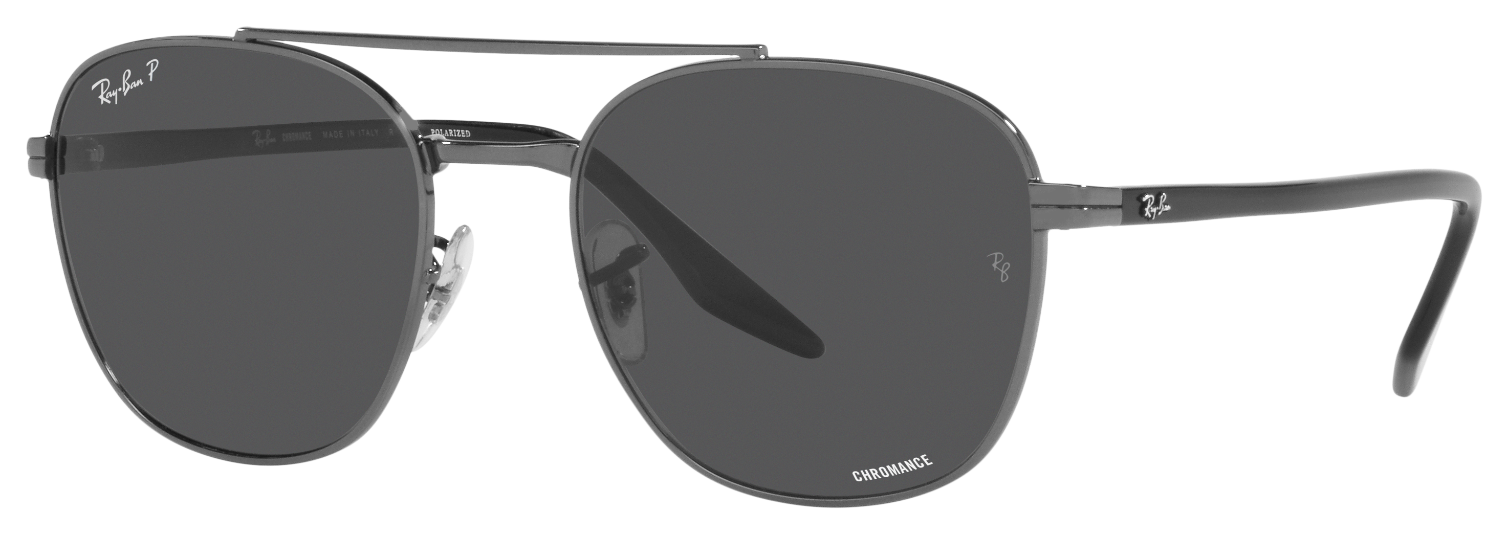 Image of Ray-Ban RB3688 Chromance Glass Polarized Sunglasses - Polished Gunmetal/Dark Gray Chromance Classic - Medium