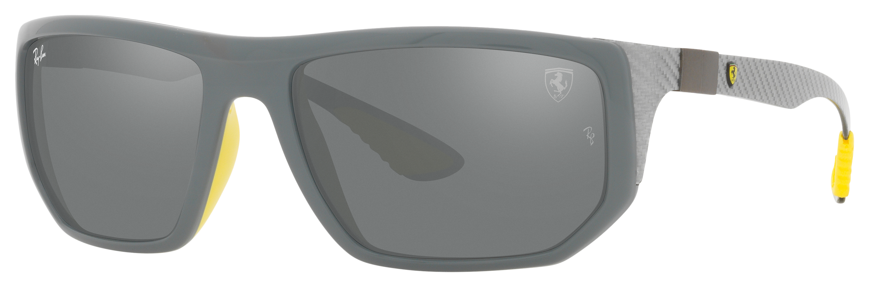 Image of Ray-Ban RB8361M Scuderia Ferrari Collection Mirror Sunglasses - Polished Gray/Gray Mirror - X-Large