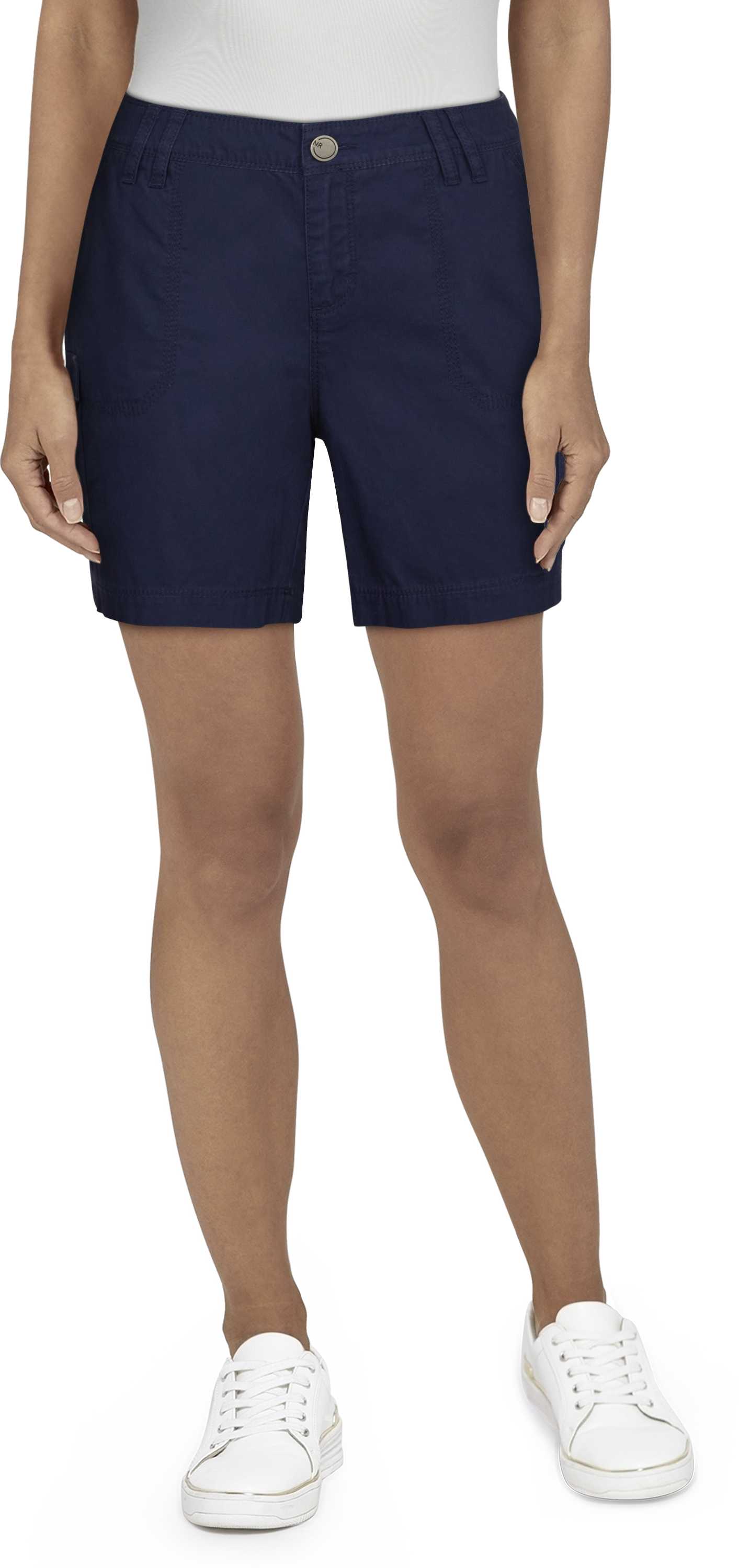 Natural Reflections Canvas Cargo Shorts for Ladies - Peacoat - 8