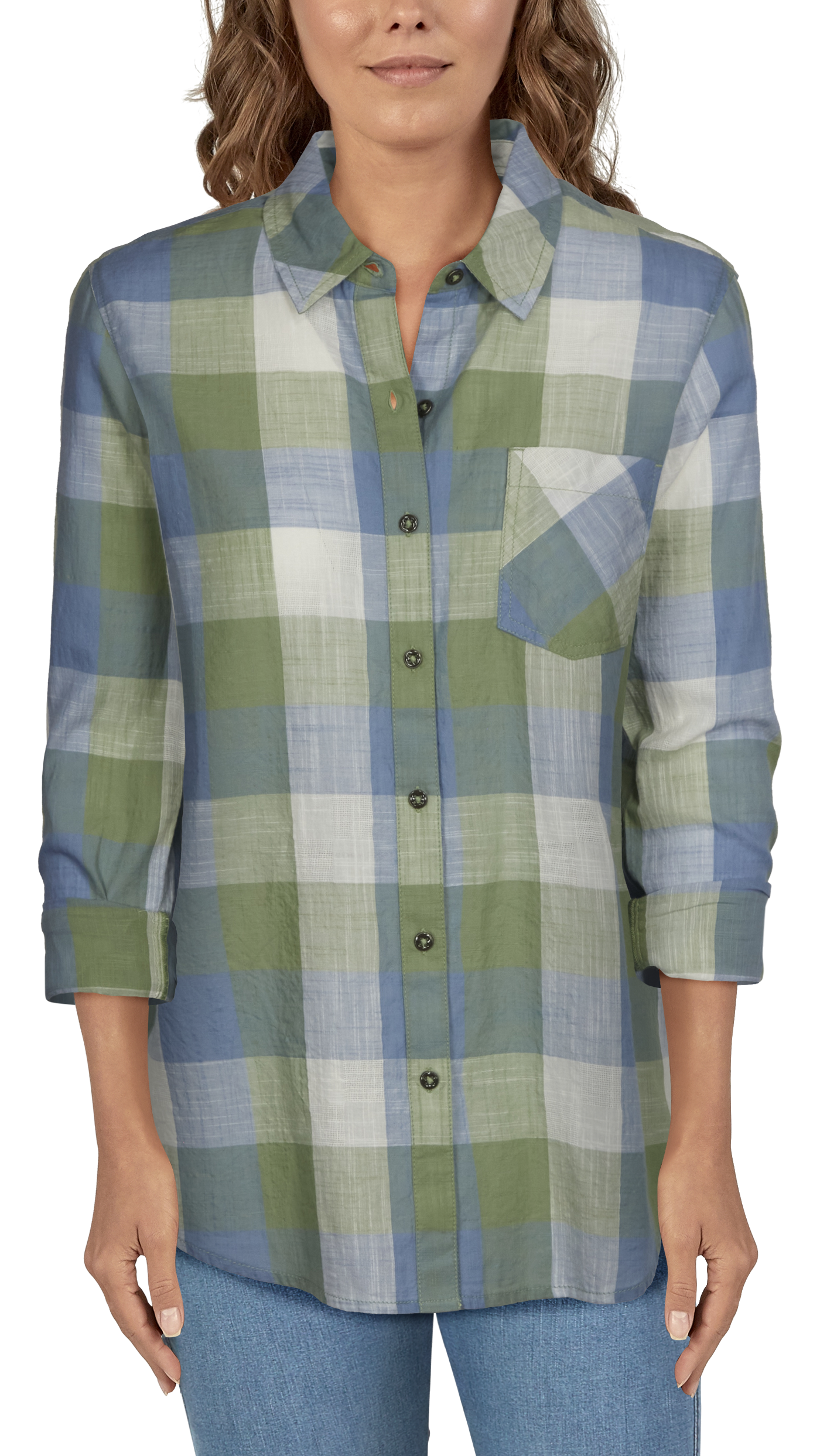 Natural Reflections Meadowland Long-Sleeve Shirt for Ladies - Loden Frost B