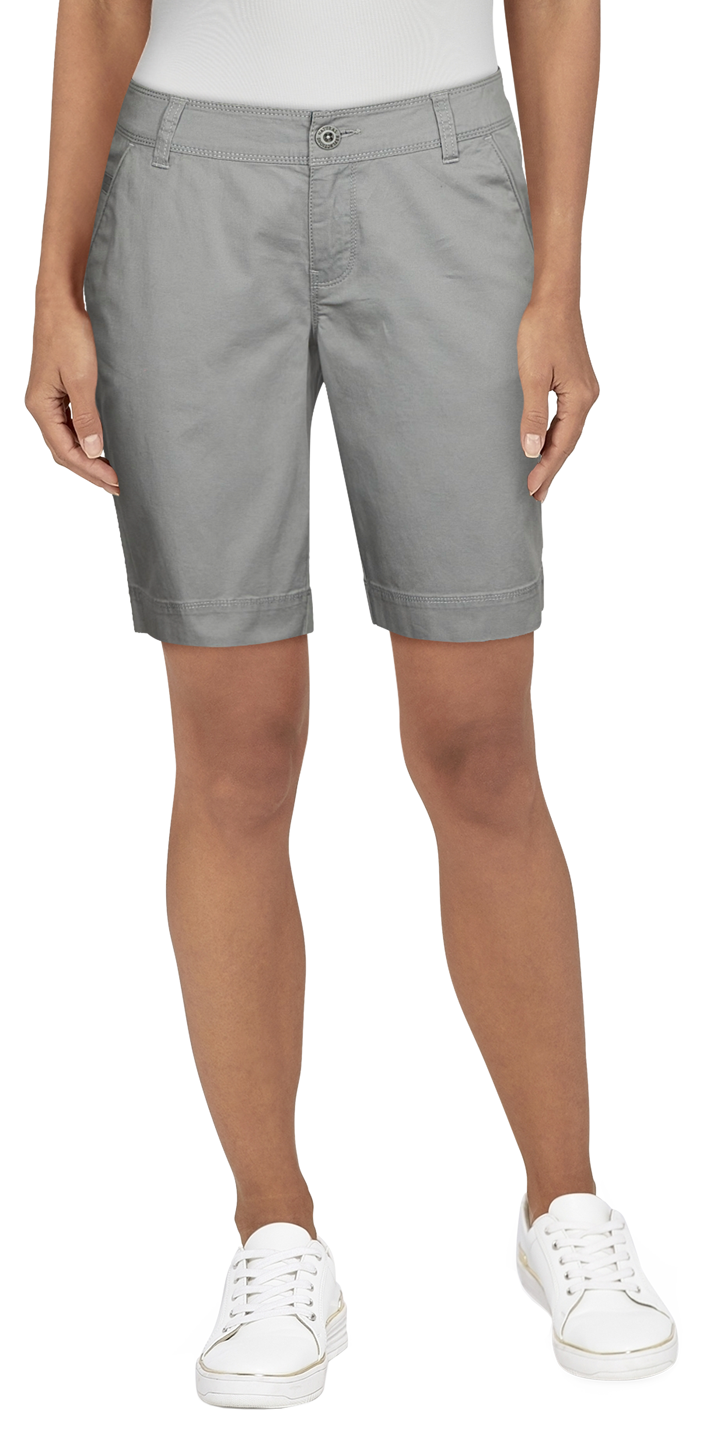 Natural Reflections Spring Valley Bermuda Shorts for Ladies - Neutral Gray 