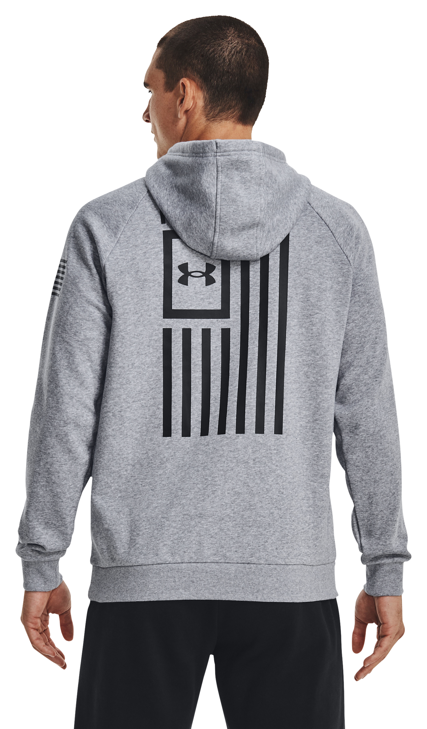 Under Armour Freedom Flag Rival Long Sleeve Hoodie for Men - Steel Light He