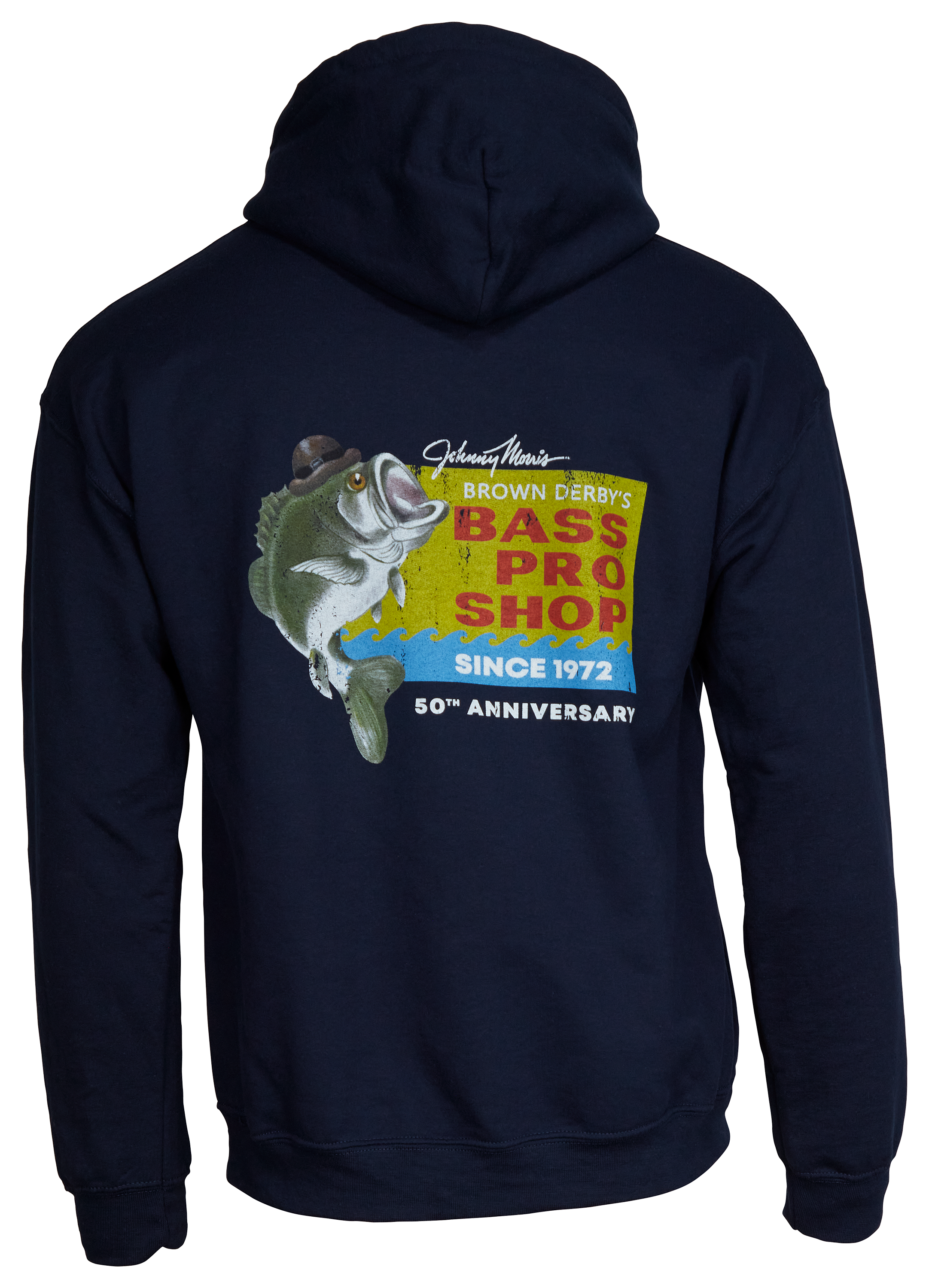 Bass Pro Shops Brown Derby Back Graphic Long-Sleeve Hoodie for Men - Navy -