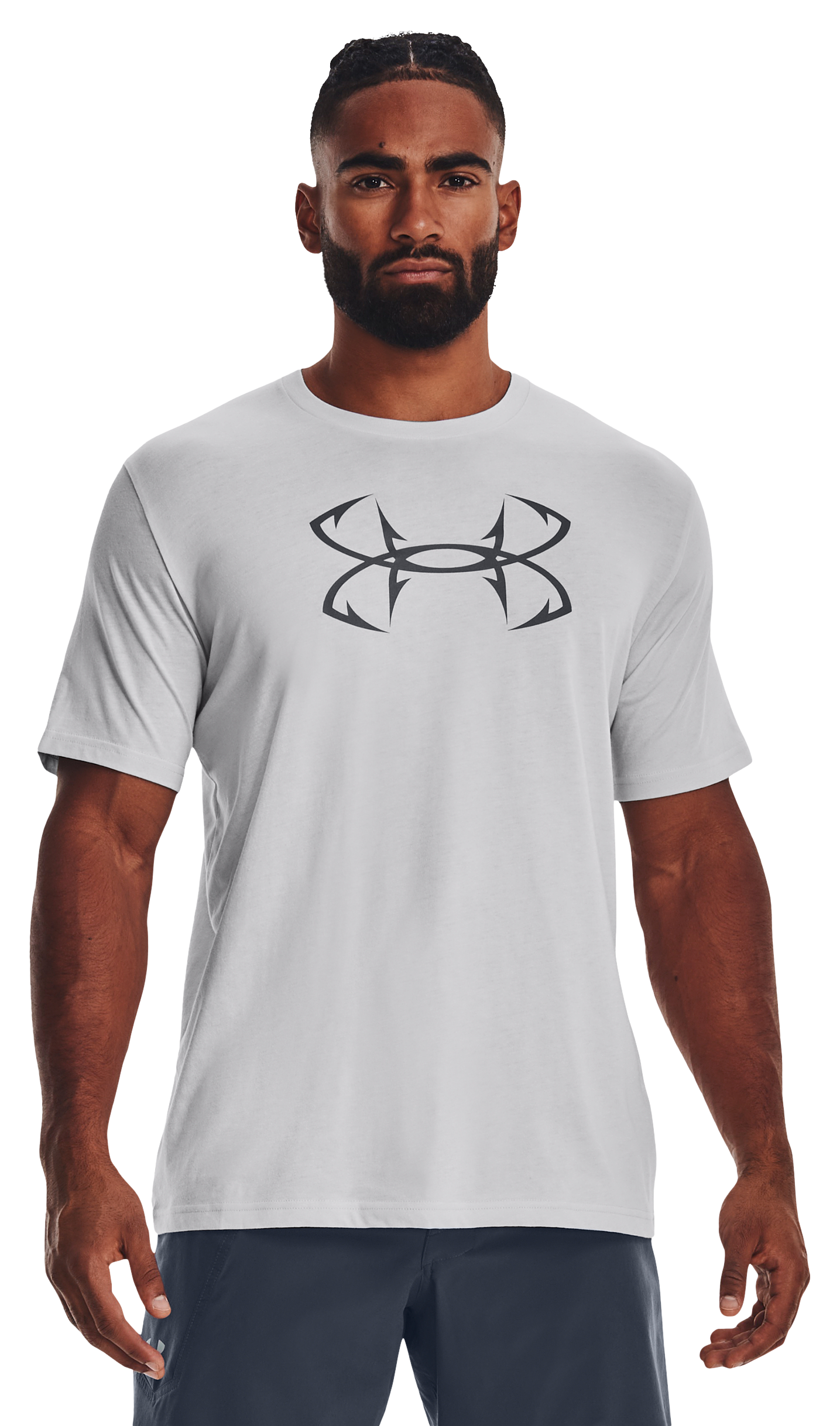 Under Armour Fish Hook Logo Short-Sleeve T-Shirt for Men - Halo Gray/Pitch 