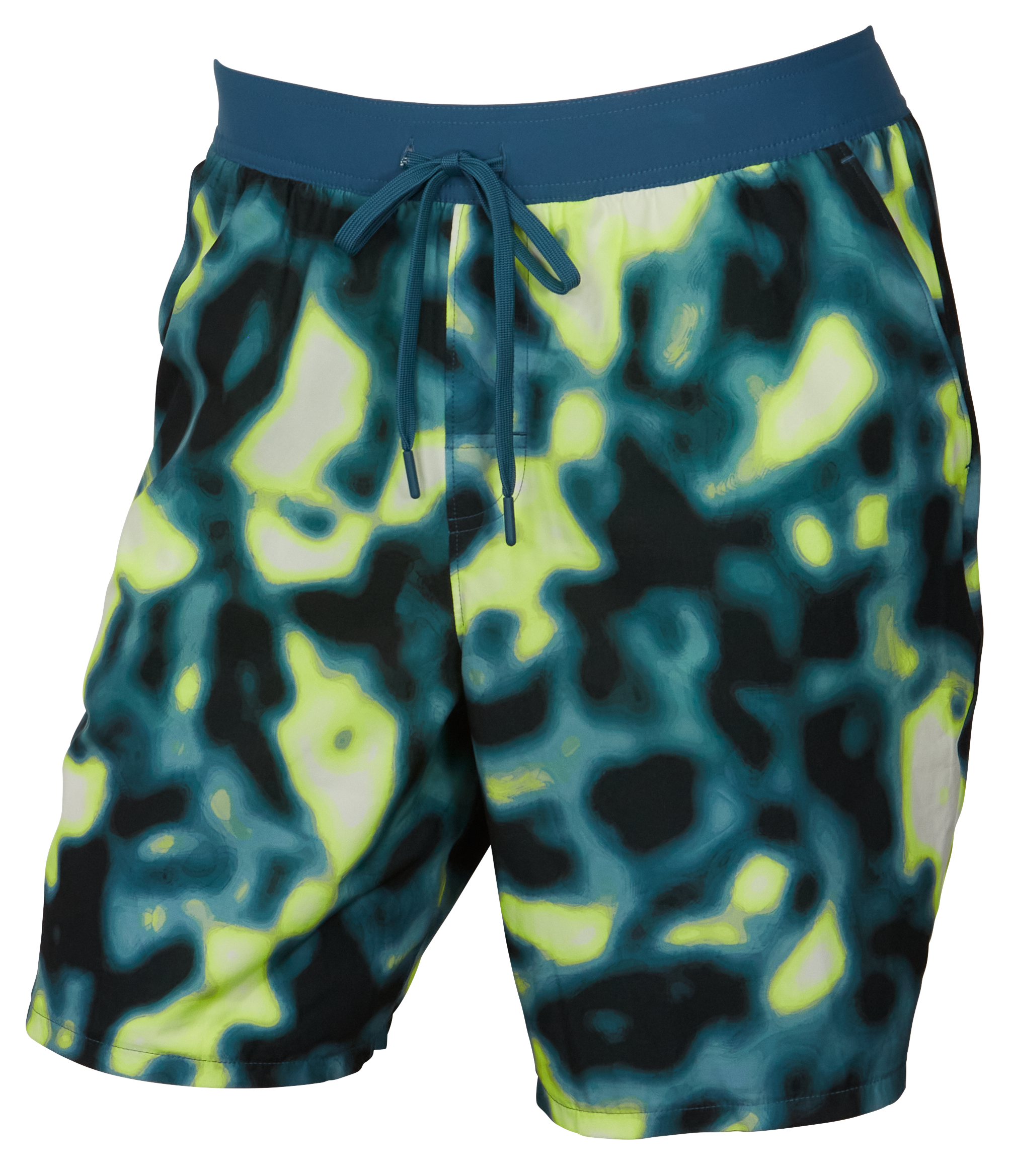 Under Armour Shorebreak 2-in-1 Board Shorts for Men - Static Blue/Lime Surg