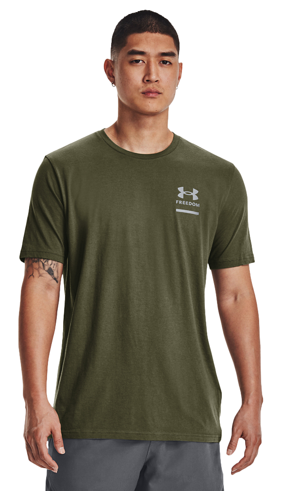 Under Armour New Tac Freedom Spine Short-Sleeve T-Shirt for Men - Marine OD Green/Steel - M