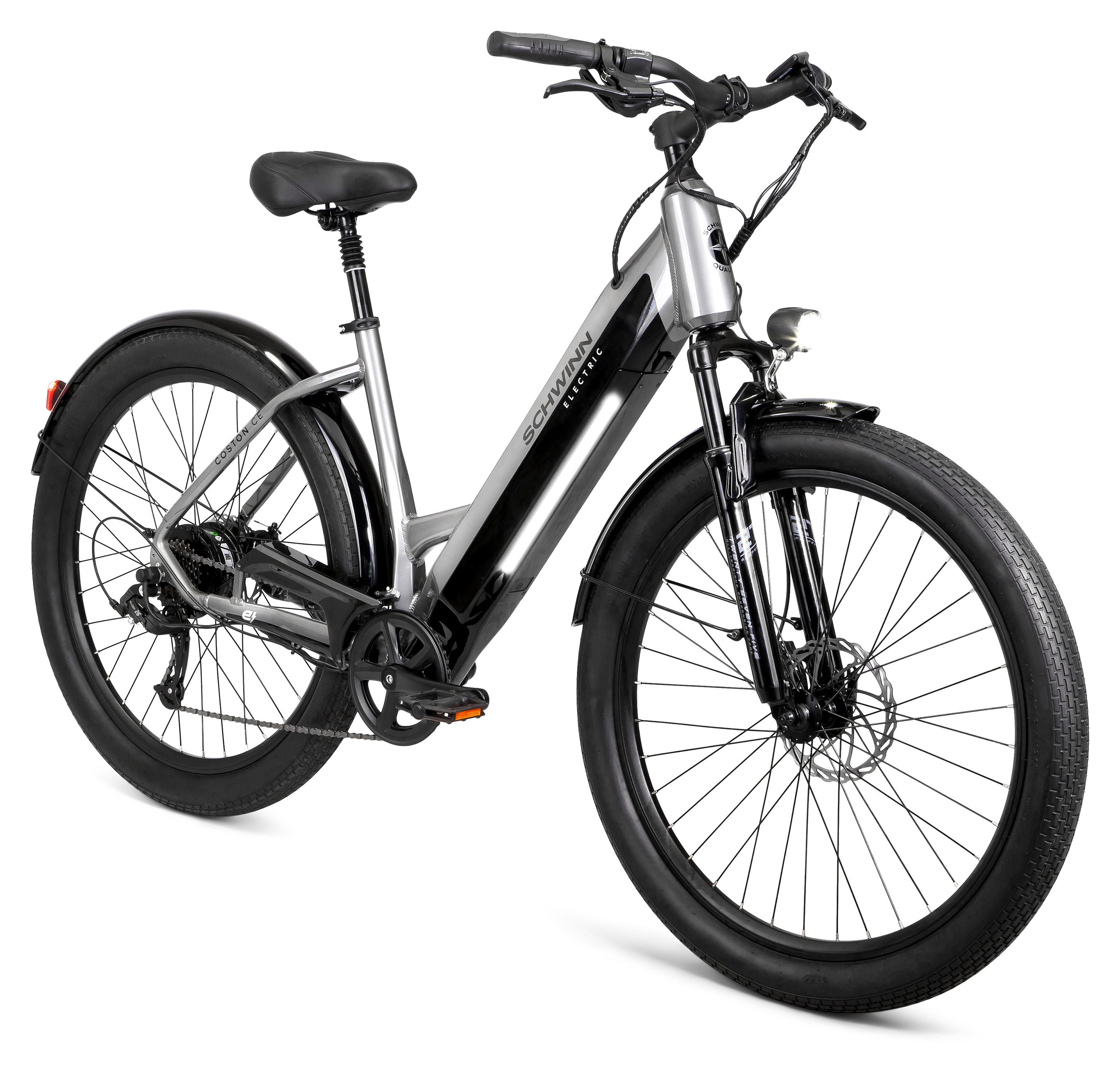 Schwinn Coston CE Hybrid E-Bike with Step-Through Frame - Charcoal - L/XL