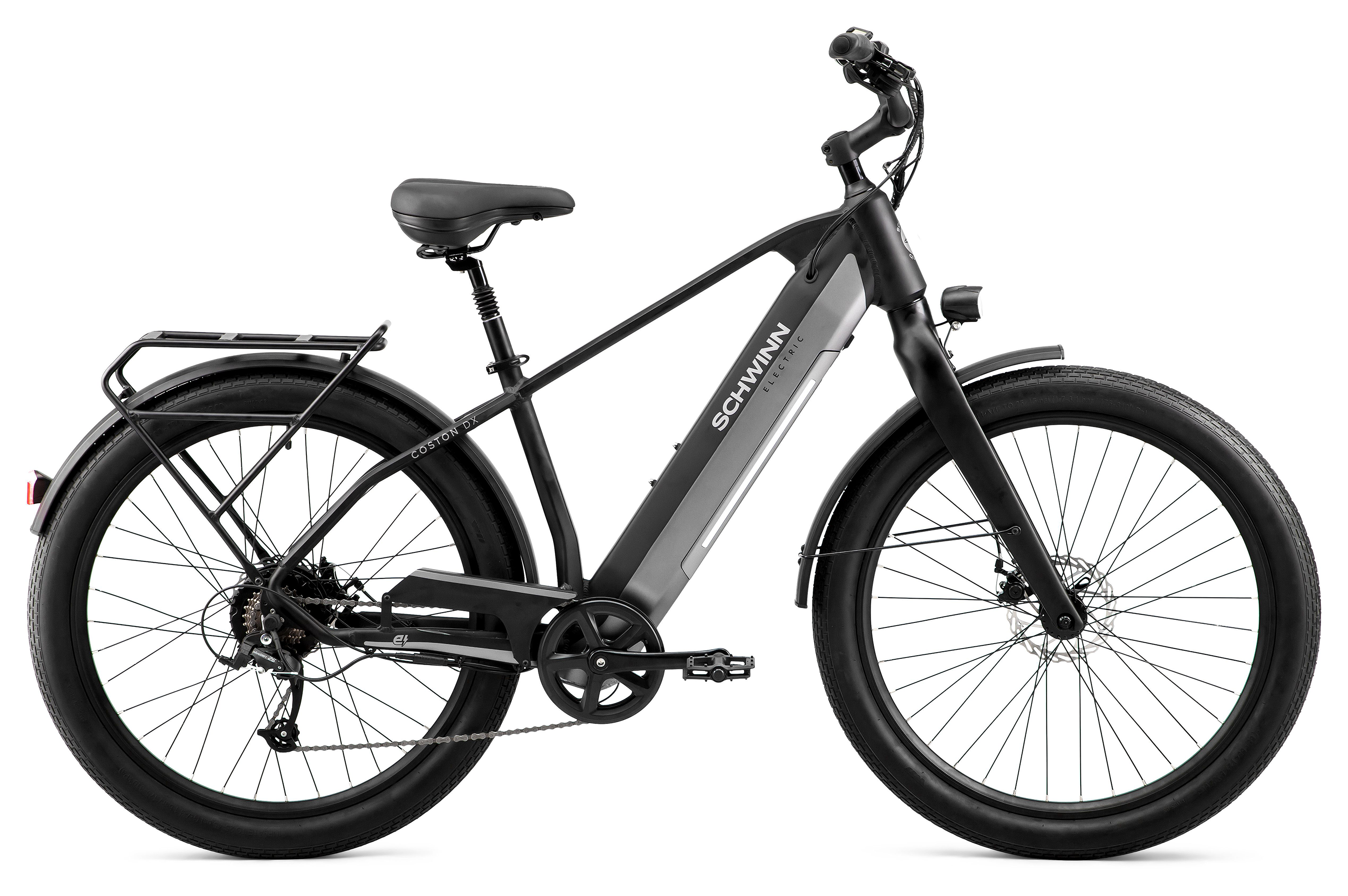 Schwinn Coston DX Hybrid E-Bike - Matte Black - S/M