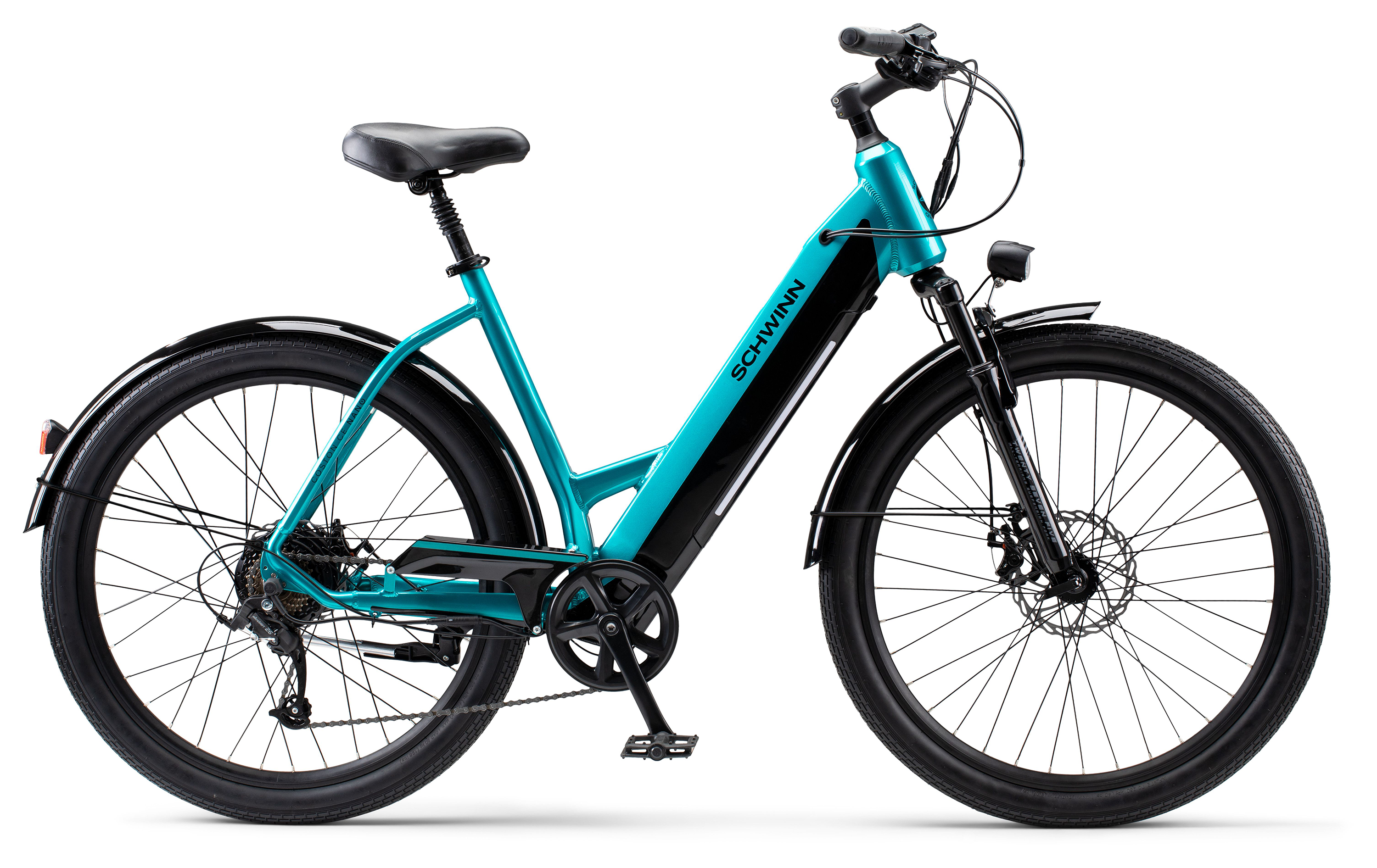 Schwinn Coston CE Hybrid E-Bike with Step-Through Frame - Teal - S/M