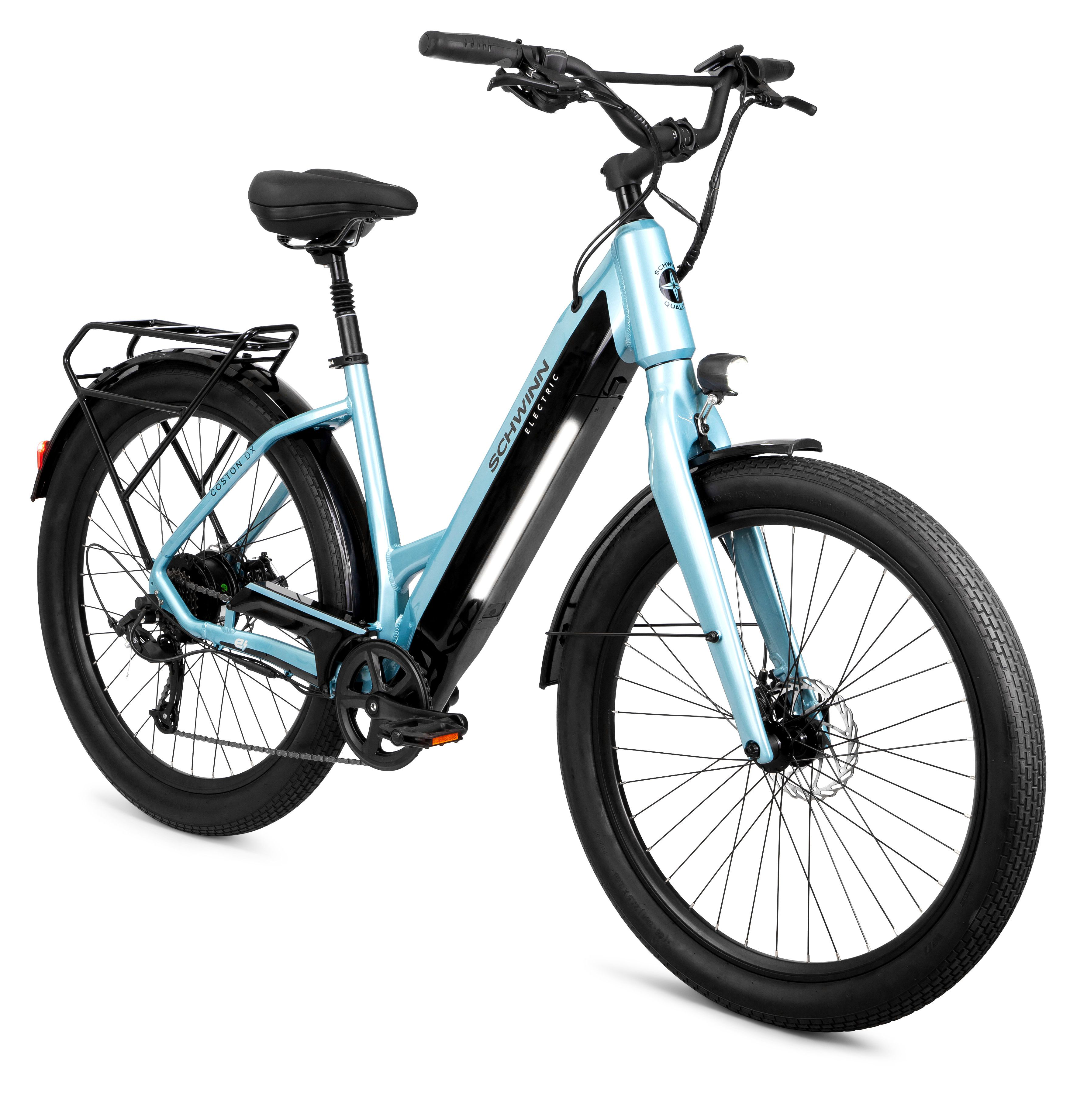 Schwinn Coston DX Hybrid E-Bike with Step-Through Frame - Blue - S/M
