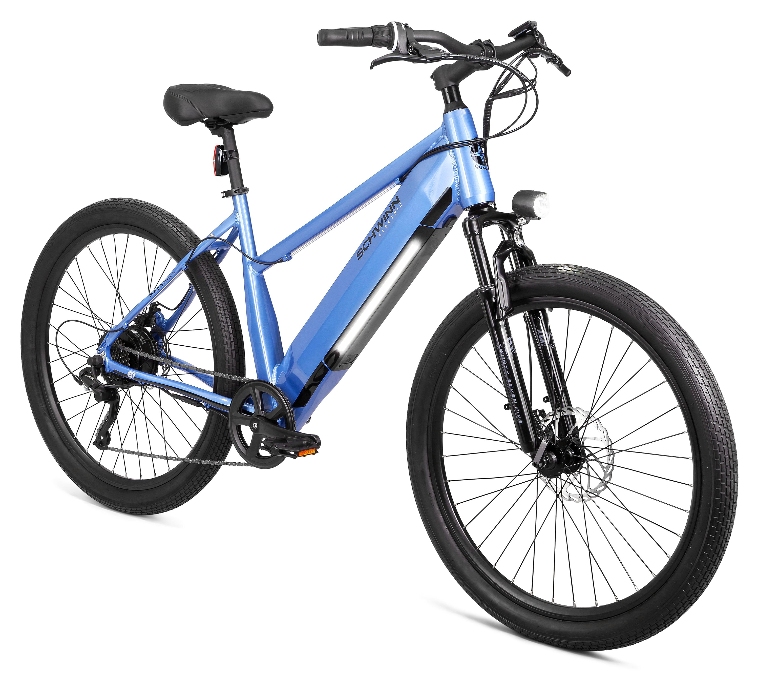 Schwinn Marshall Hybrid E-Bike with Step-Through Frame - Blue - L/XL