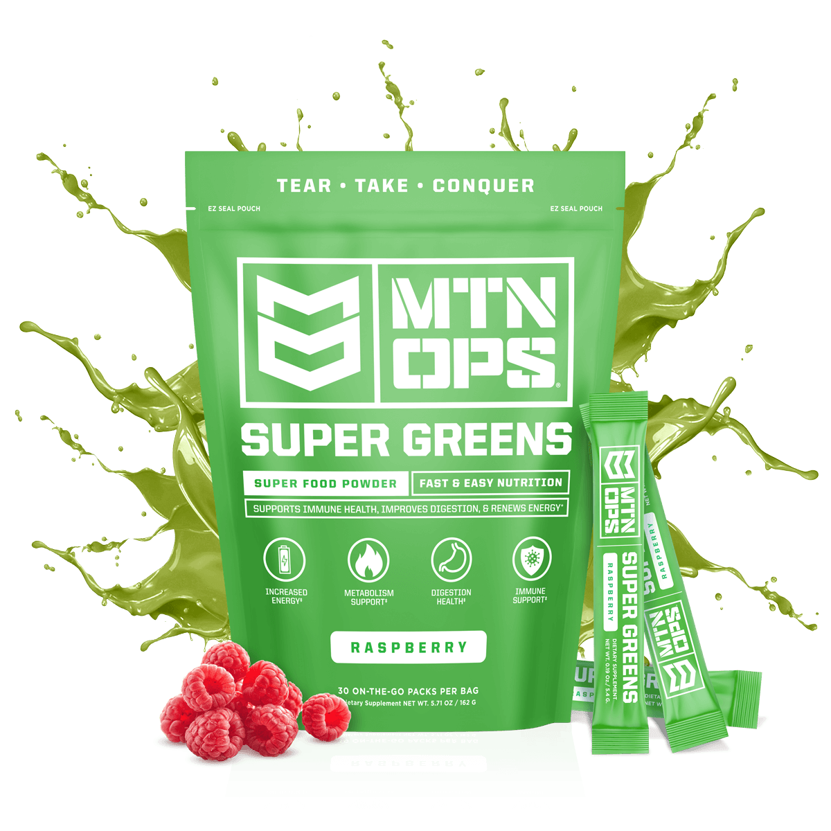 MTN OPS Super Greens Super Food Powder On-the-Go Packs