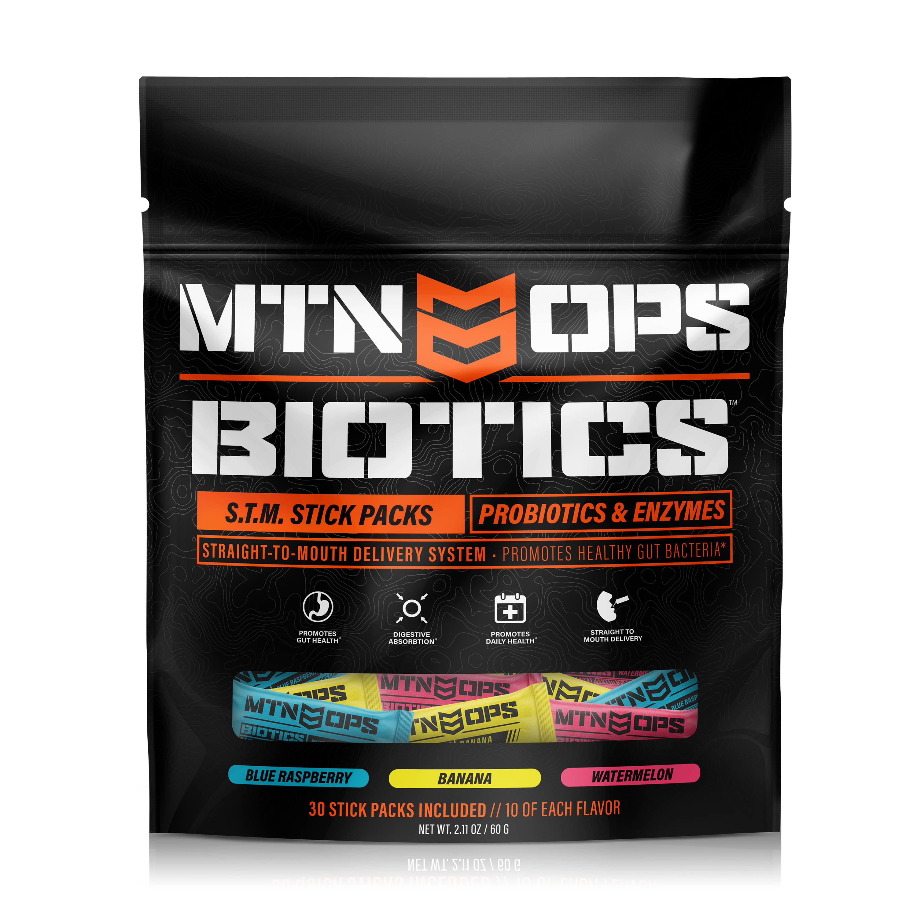 MTN OPS Biotics Probiotics and Enzymes S.T.M. Stick Packs