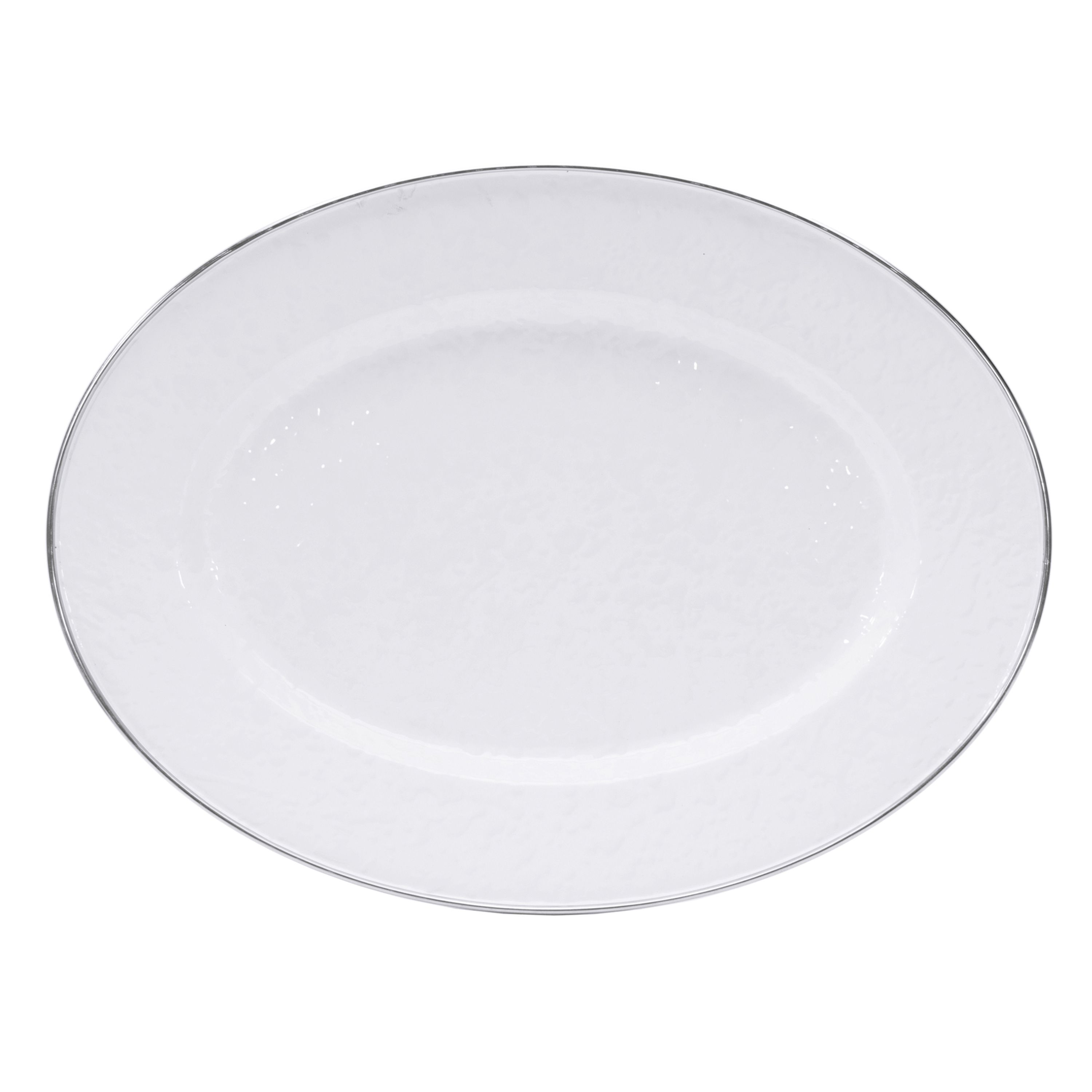 Golden Rabbit White Enamelware Collection Oval Platter