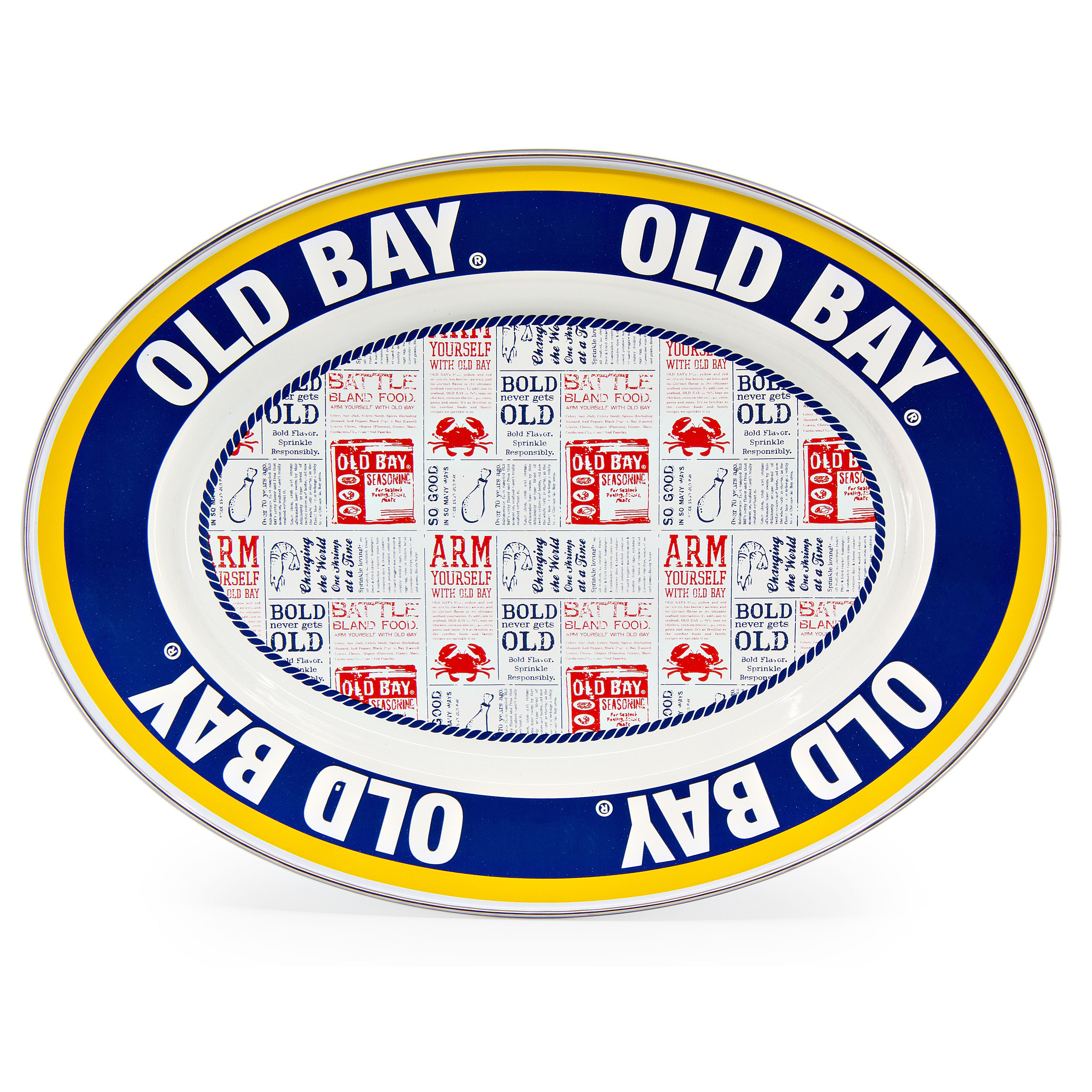 Golden Rabbit Old Bay Enamelware Collection Oval Platter