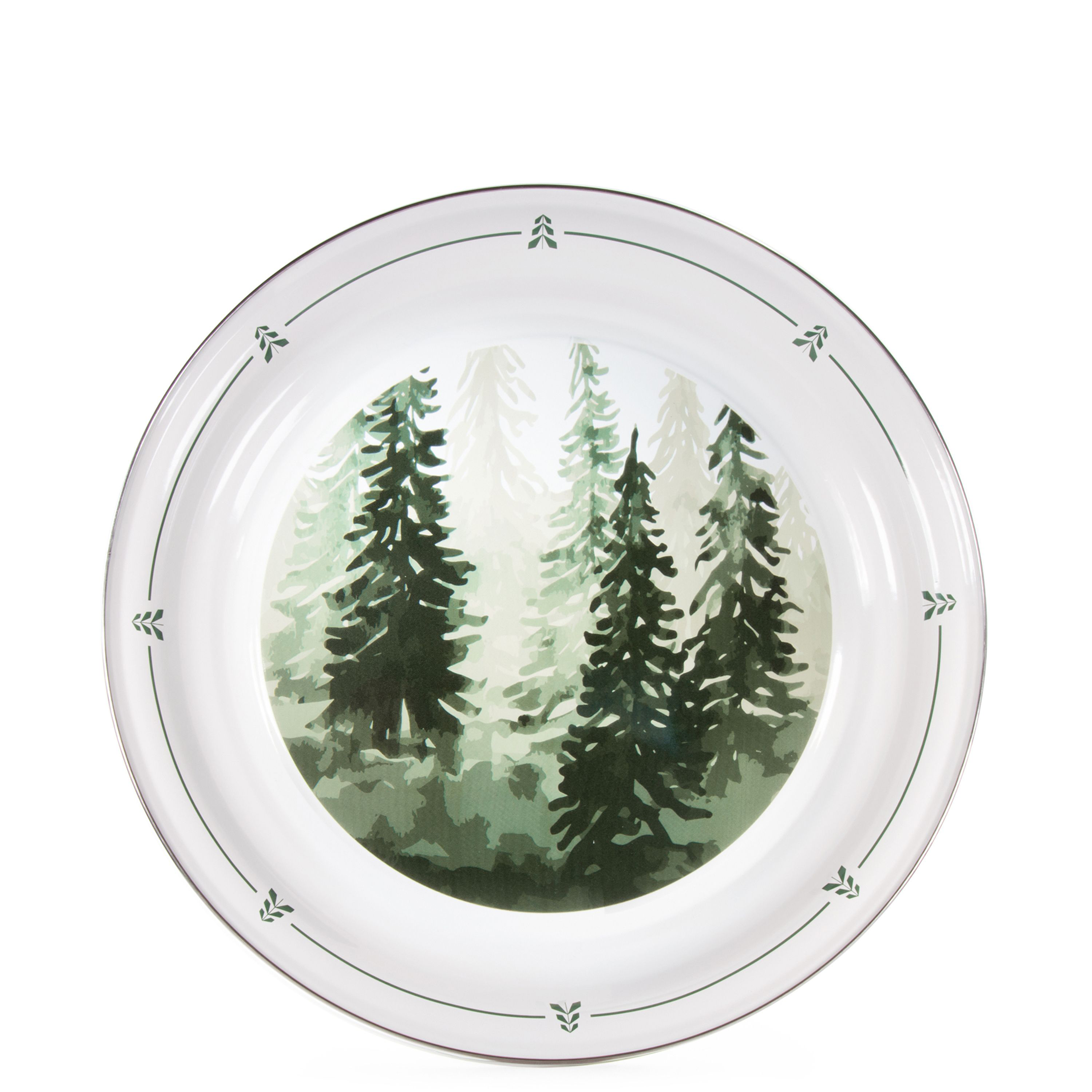 Golden Rabbit Enamelware Forest Trees Tray - 15.5