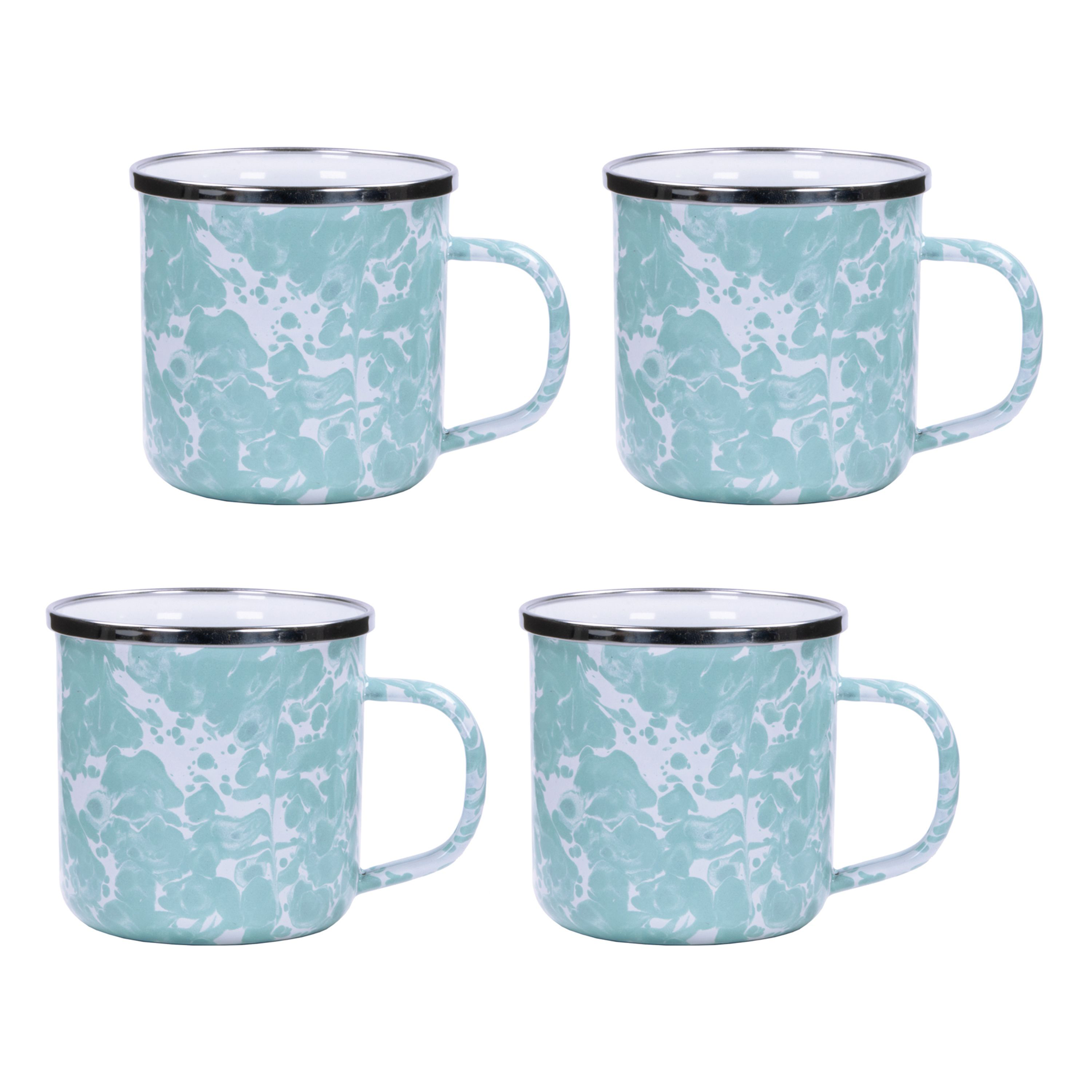 Golden Rabbit Sea Glass Enamelware Collection Adult Mug Set of 4