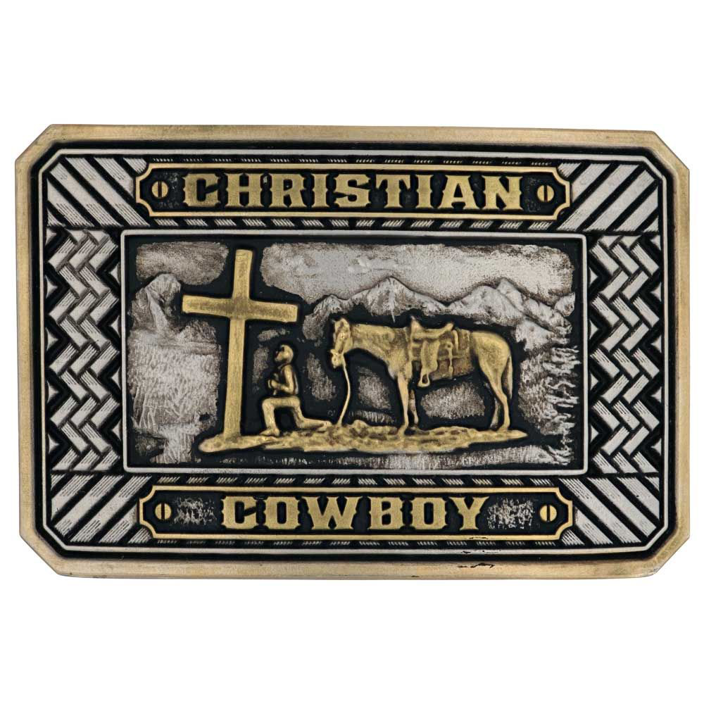 Montana Silversmiths Beaming Christian Cowboy Attitude Belt Buckle